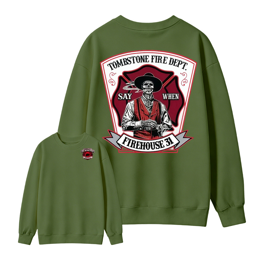 Vintage Firefighter Sweatshirt | Classic Americana Graphic  Sweatshirt