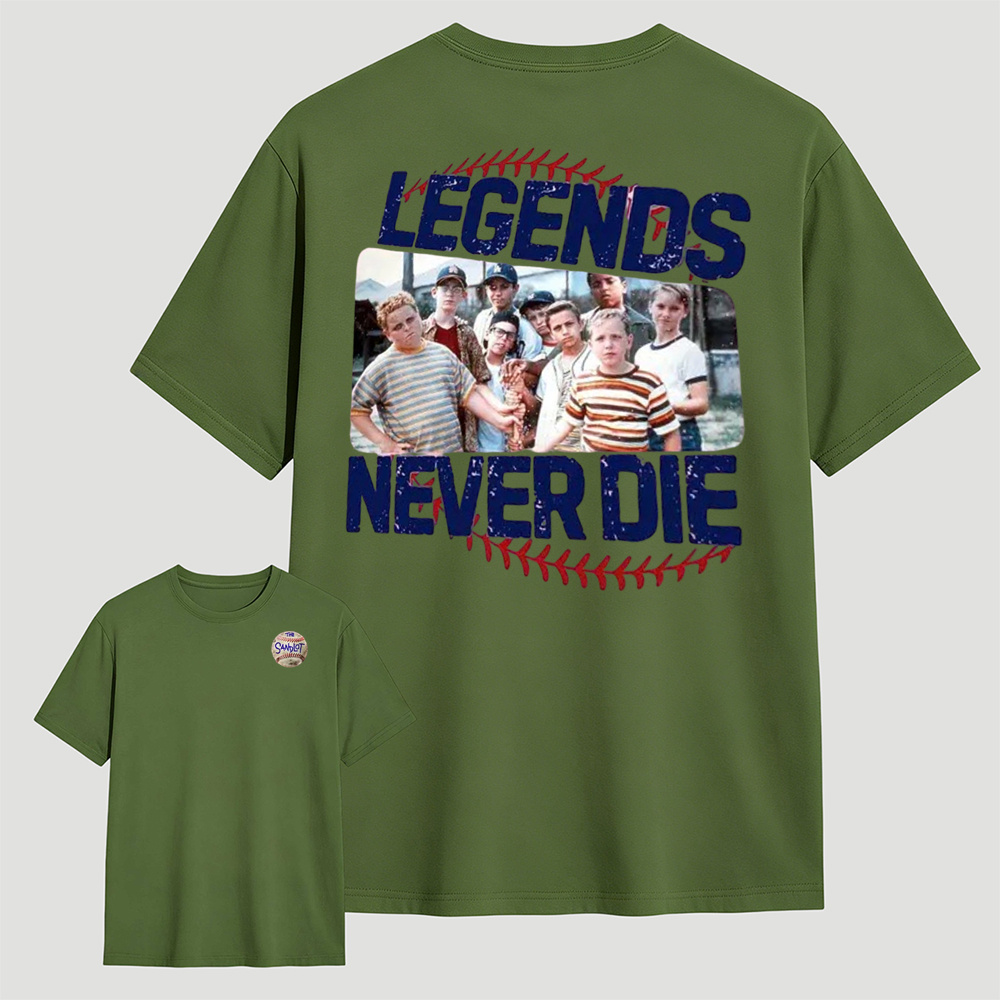 1990s Sandlot Legends Never Die Squad T-Shirt, The Sandlot Homage Vintage Graphic Tee, Funny Retro Baseball Movie Shirt, Legends Never Die TShirt, Summer Outfits, Gift For Her T-Shirt