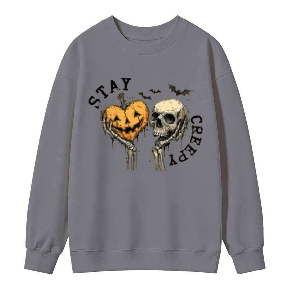 Skeleton Hand Hoodie, Retro Grunge Graphic Sweatshirts with Dripping Heart Design, Cotton Blend Halloween Tops, Fabric, Comfortable