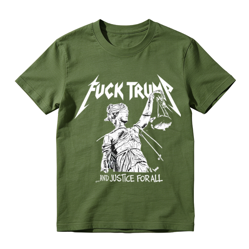 Vintage Metal Protest Graphic and Justice For All T-Shirt