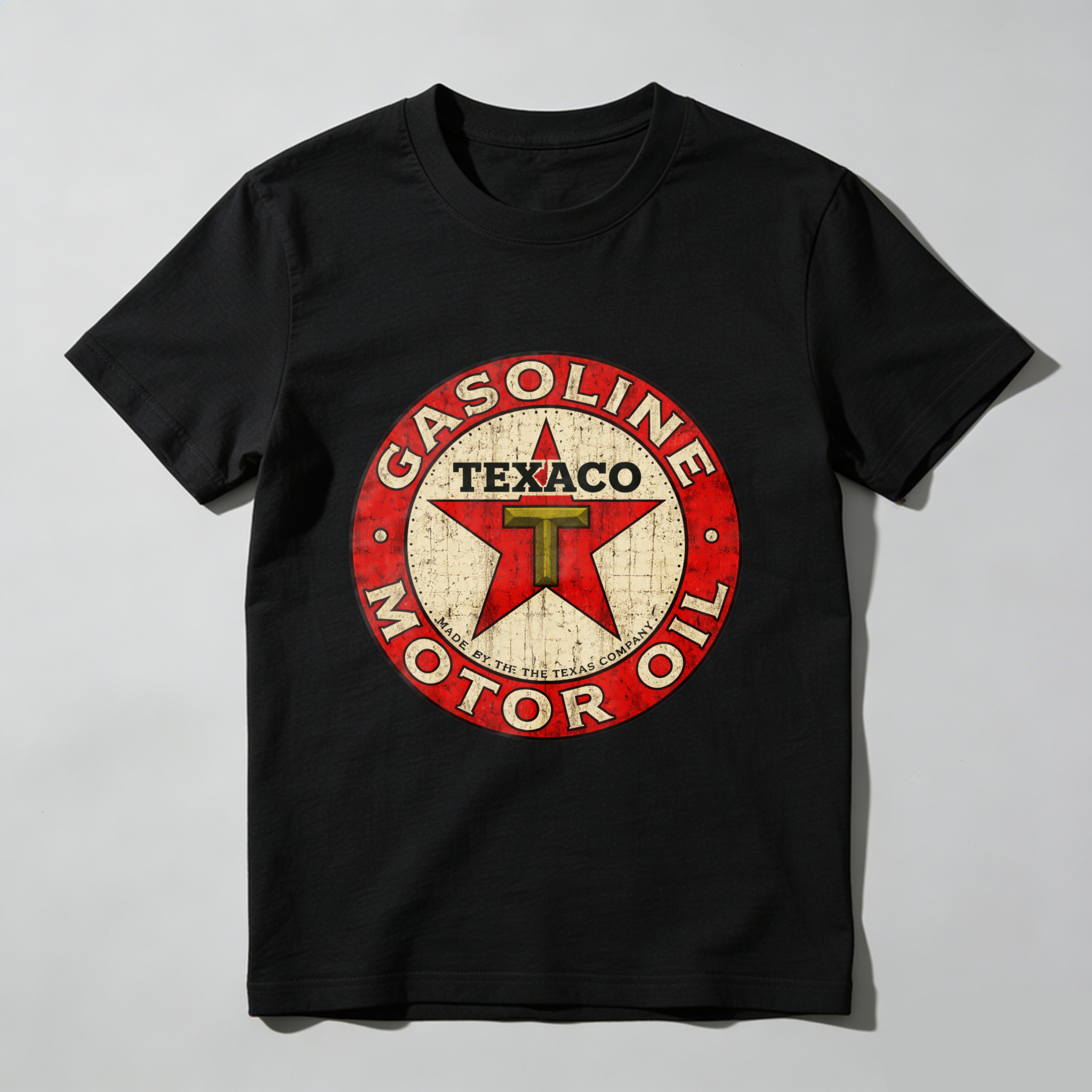 Texaco Gasoline Motor Oil Vintage Logo T Shirt Classic Retro Design Black Cotton Tee Men Women Unisex Apparel