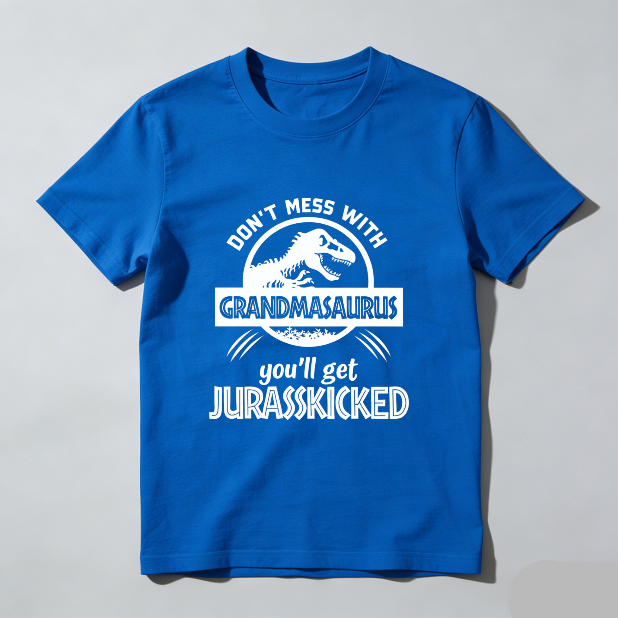 TEECURENT Dont Mess With Grandmasaurus Youll Get Jurasskicked Funny Dinosaur Shirt For Grandma Mother Birthday Gift Humor Tshirt WOMEN