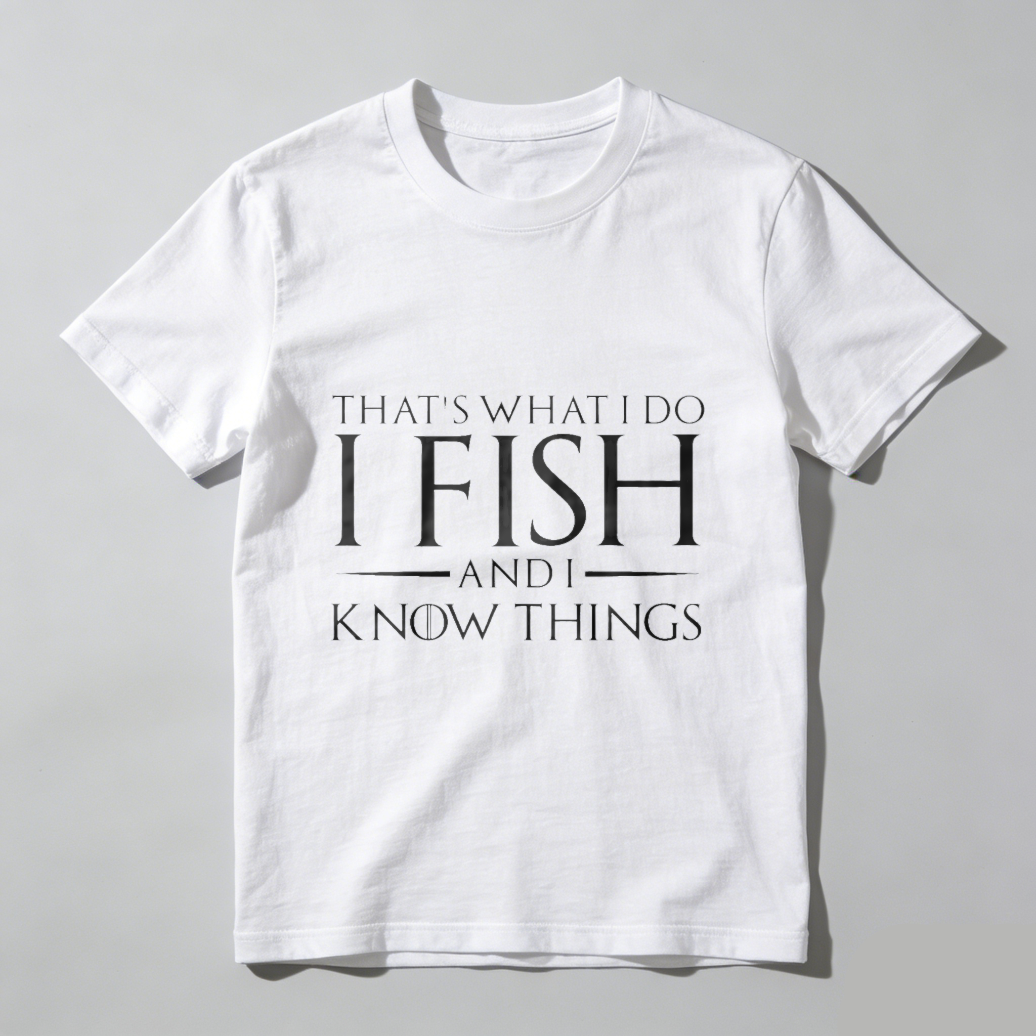 TEECURENT That's What I Do I Fish And I Know Things T Shirt Fishing Lover Gift Humor Saying Apparel WOMEN