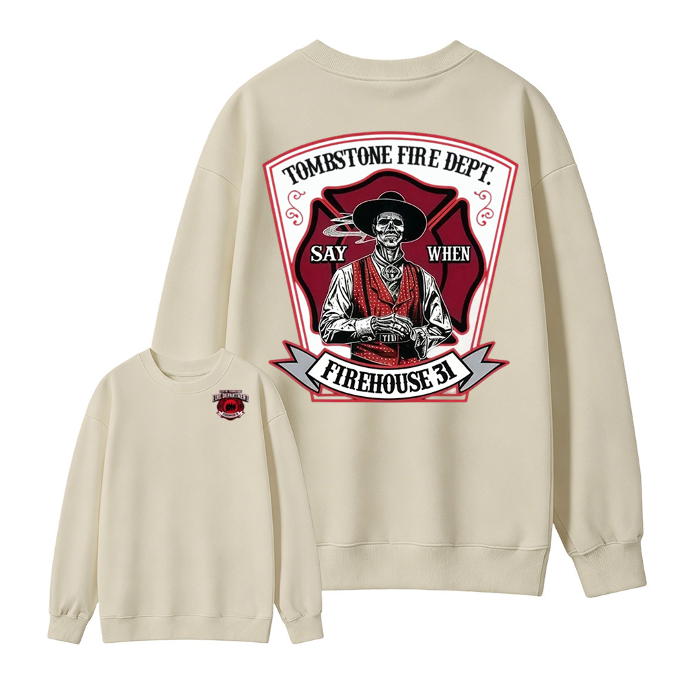 Vintage Firefighter Sweatshirt | Classic Americana Graphic  Sweatshirt
