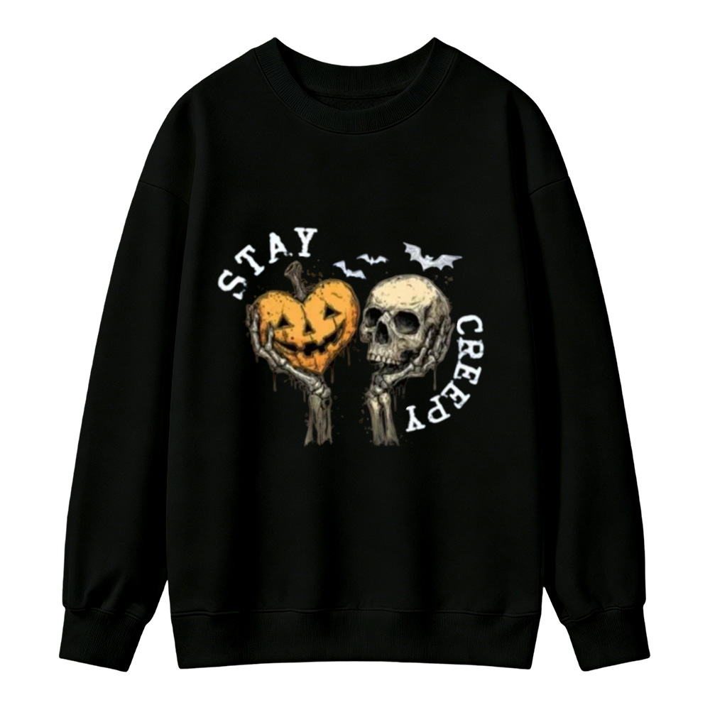 Skeleton Hand Hoodie, Retro Grunge Graphic Sweatshirts with Dripping Heart Design, Cotton Blend Halloween Tops, Fabric, Comfortable