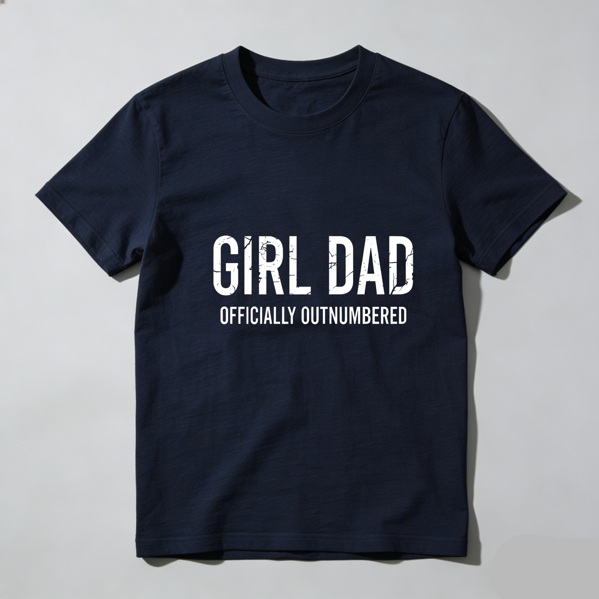 TEECURENT Girl Dad Officially Outnumbered Pure Cotton Short Sleeve T Shirt-TeeCurent