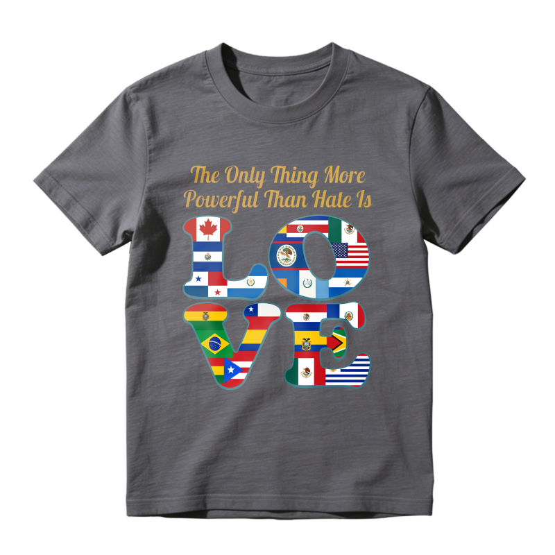 Love With Global Flags And Inspirational Quote Unisex Classic T-shirt