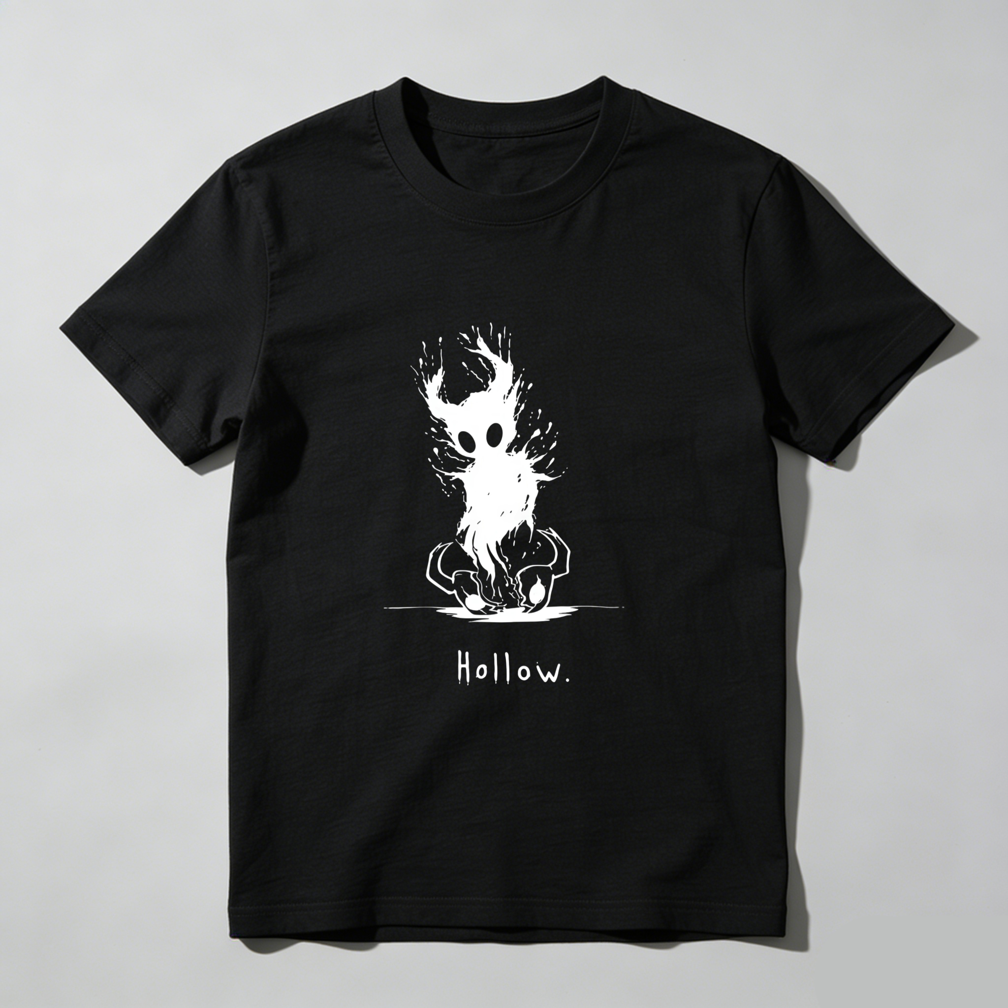 TEECURENT T-SHIRT  Hollow Figure With Flame Hair And Skull Face