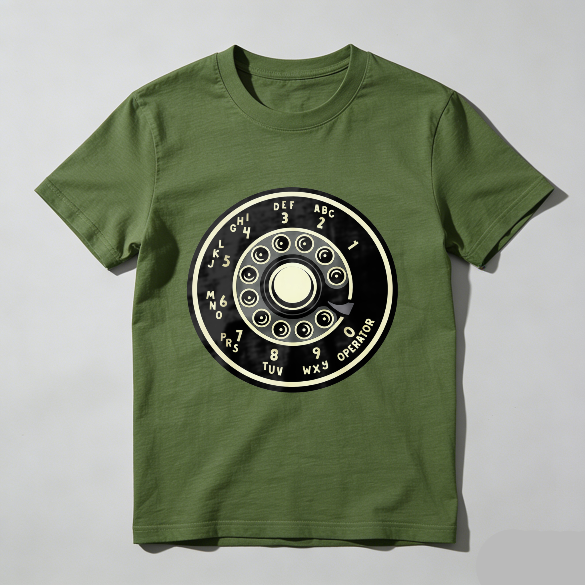 Vintage Rotary Dial Phone T-Shirt Made In Usa Retro Telephone Design Black Cotton Shirt Unisex Classic Style Gift For Tech Enthusiasts