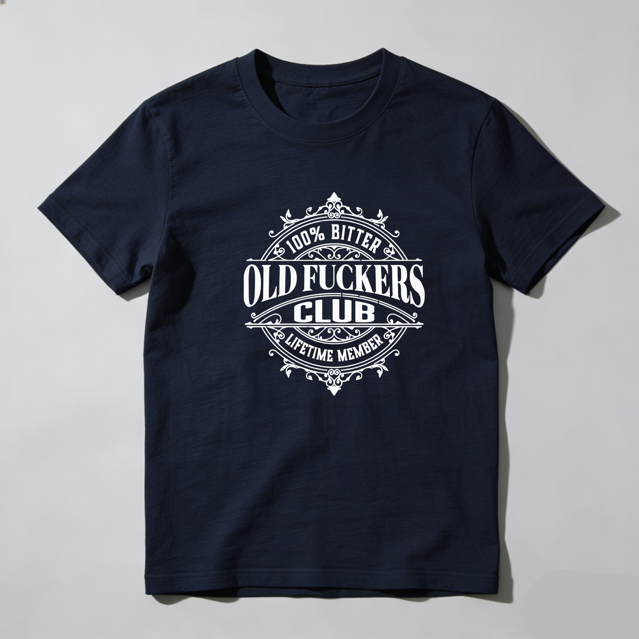 TEECURENT Old Fuckers Club Bitter Lifetime Member Pure Cotton Short Sleeve T Shirt-TeeCurent