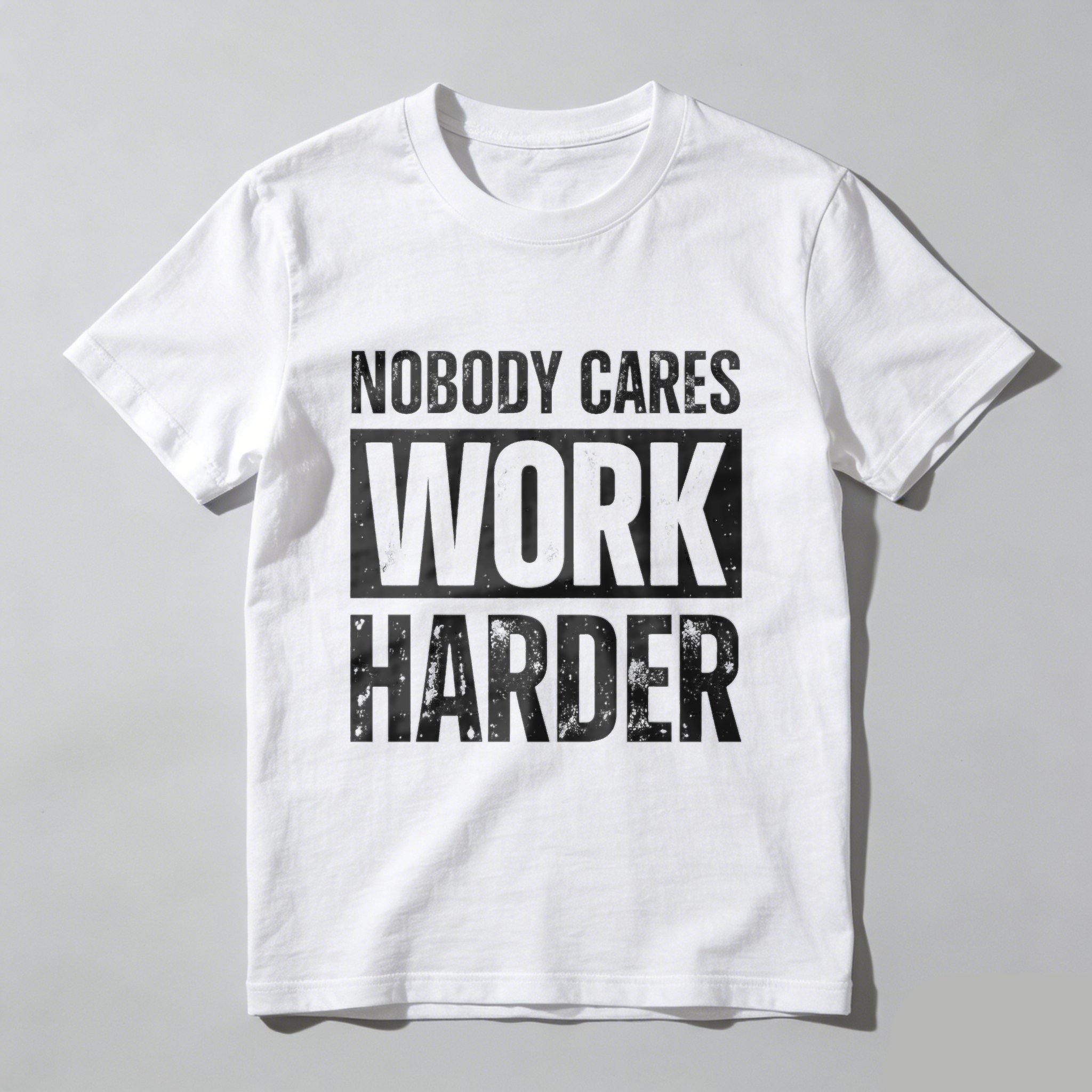 TEECURENT Nobody Cares Work Harder Motivational T Shirt For Men And Women Gym Workout Fitness Inspiration Apparel WOMEN