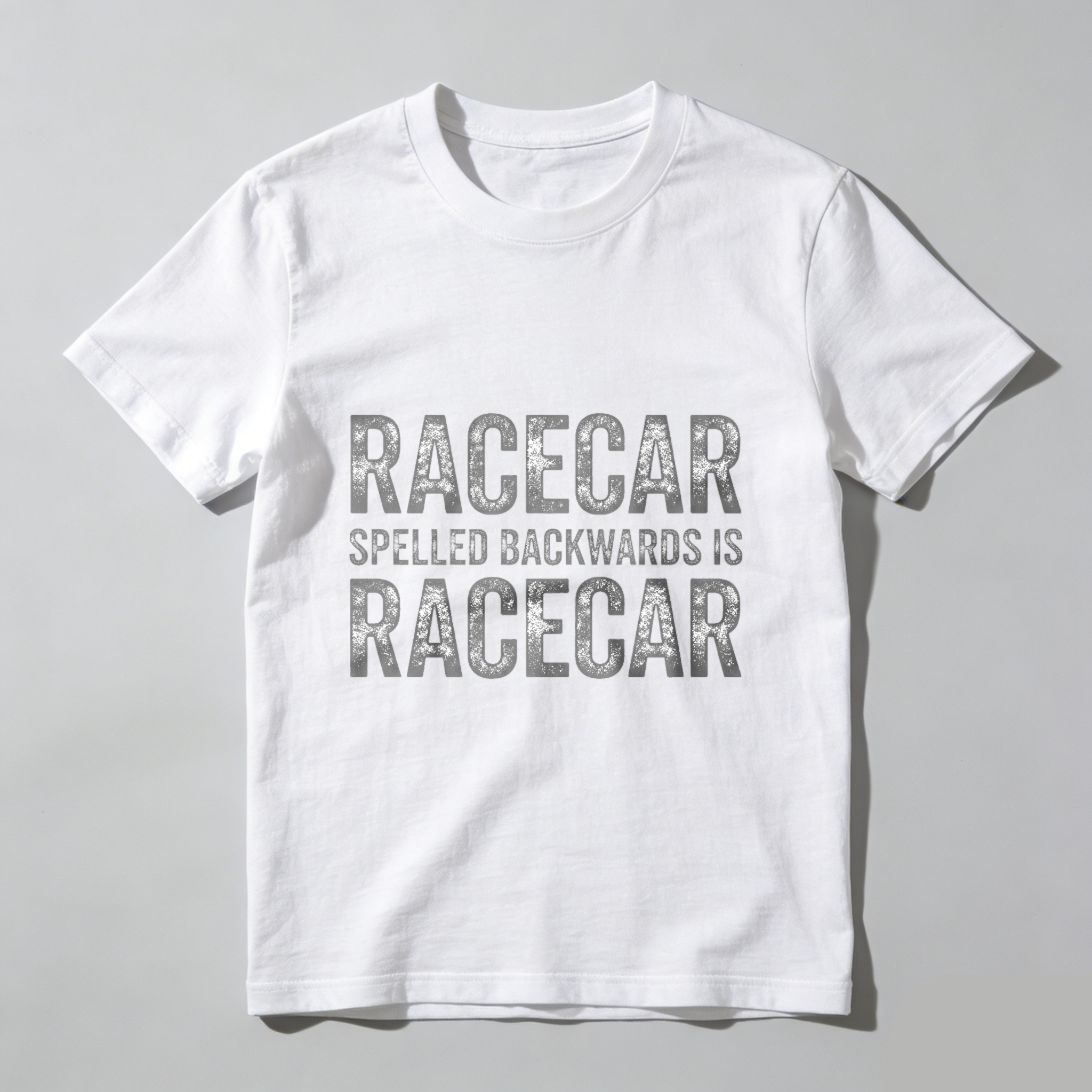 Racecar Spelled Backwards Is Racecar T Shirt Funny Palindrome Car Racing Gift For Men Women Unisex Black Cotton Shirt