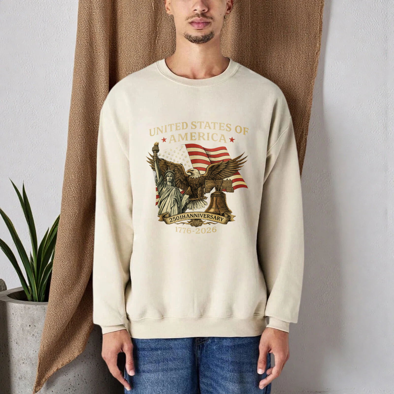 United States Of America 250th Anniversary 1776 2026 Eagle And Liberty Bell Sweatshirt