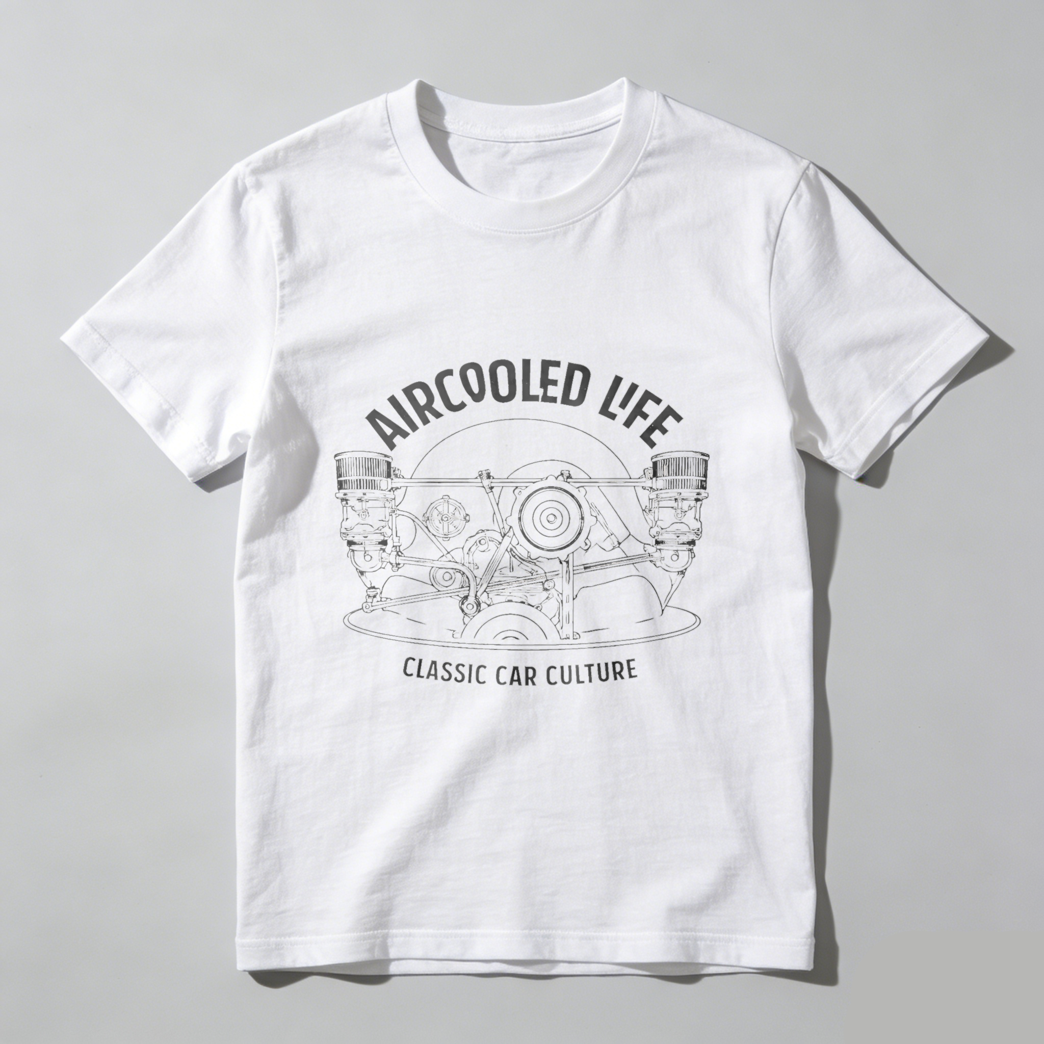 Aircooled Life Classic Car Culture T Shirt For Volkswagen Enthusiasts And Air Cooled Engine Fans