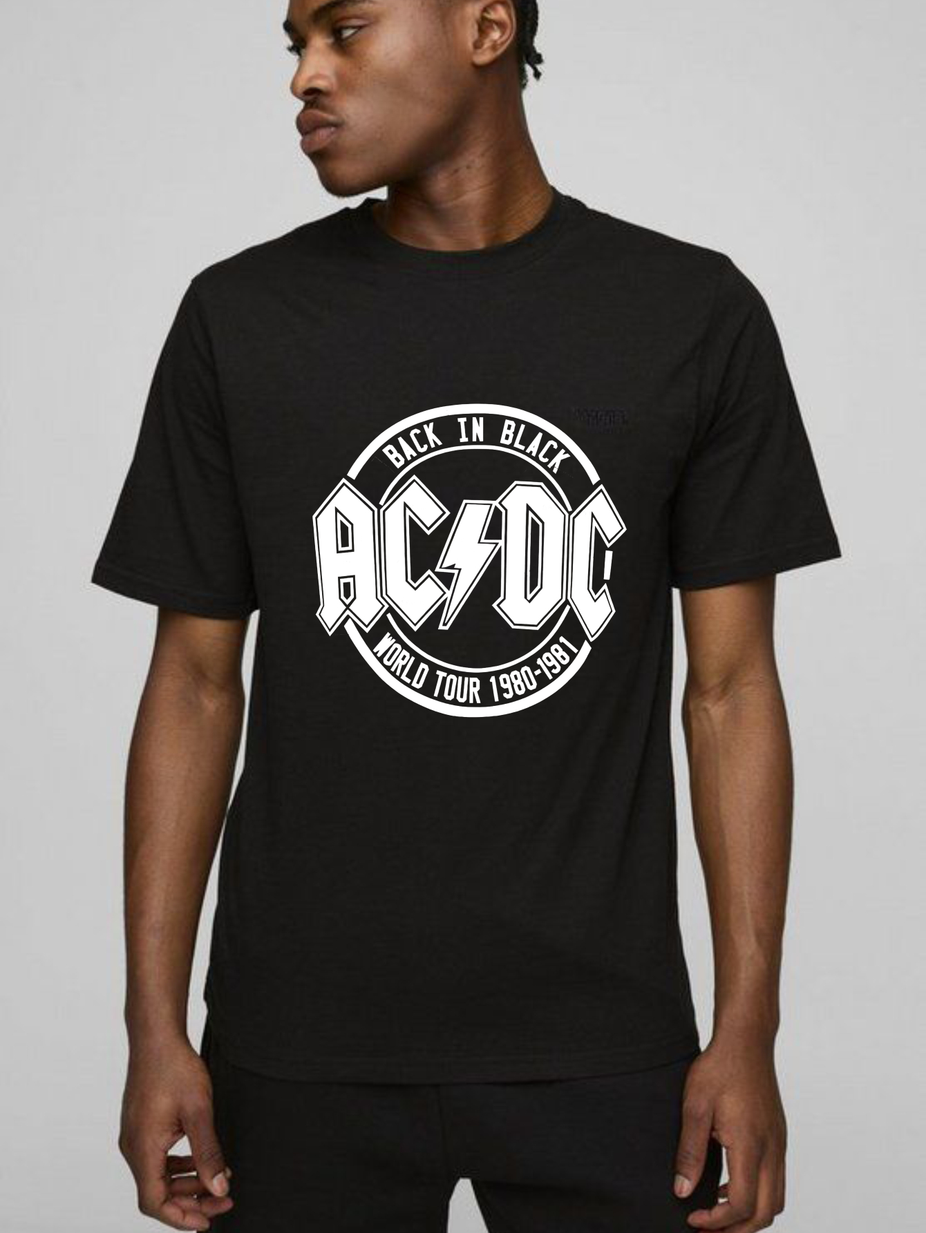 TEECURENT Back In Black Ac Dc World Tour 1980 1981 Pure Cotton Short Sleeve T Shirt-TeeCurent