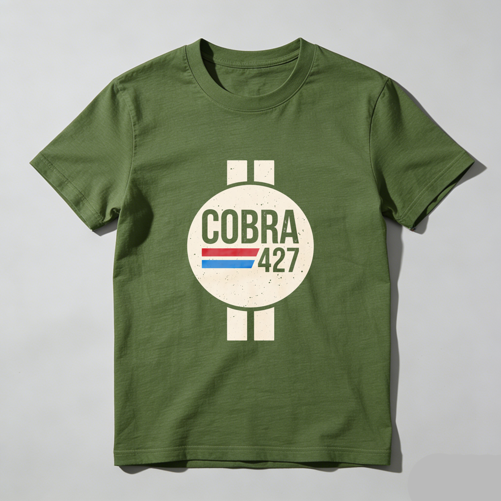 Cobra 427 Classic Car Logo T Shirt Black Vintage Automotive Design Men's Tee