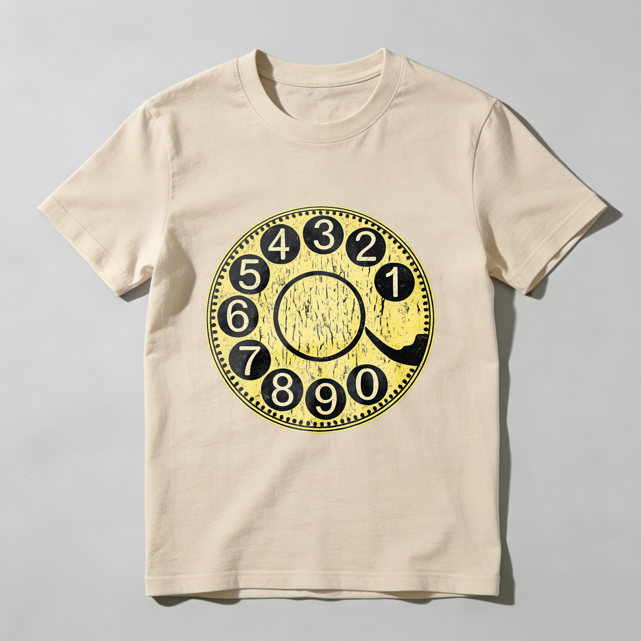 Vintage Rotary Dial Phone T-Shirt Made In Usa Retro Telephone Design Black Cotton Shirt Unisex Classic Style Gift For Tech Enthusiasts