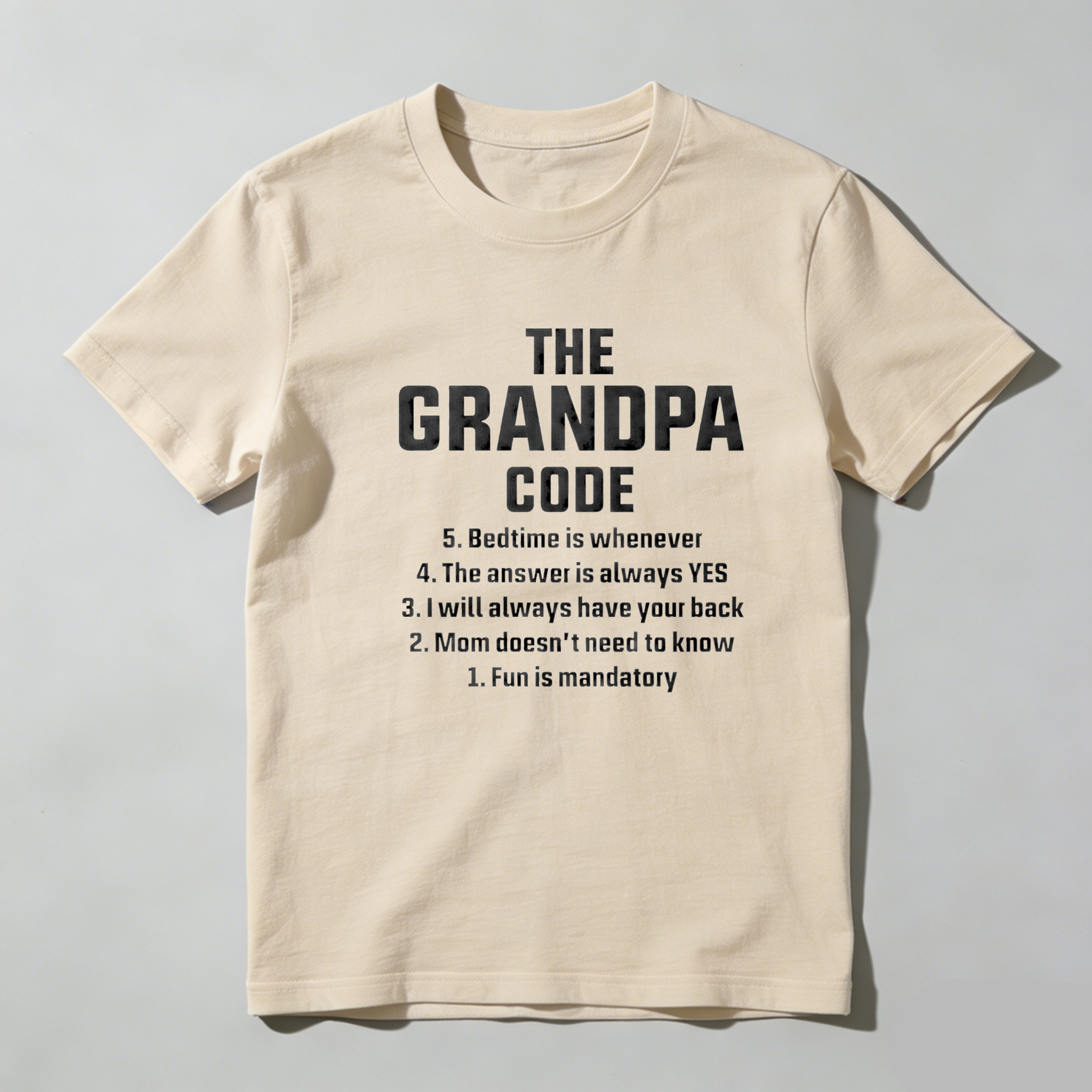 TEECURENT The Grandpa Code Fun Mandatory Yes Always Pure Cotton Short Sleeve T-Shirt-TeeCurent