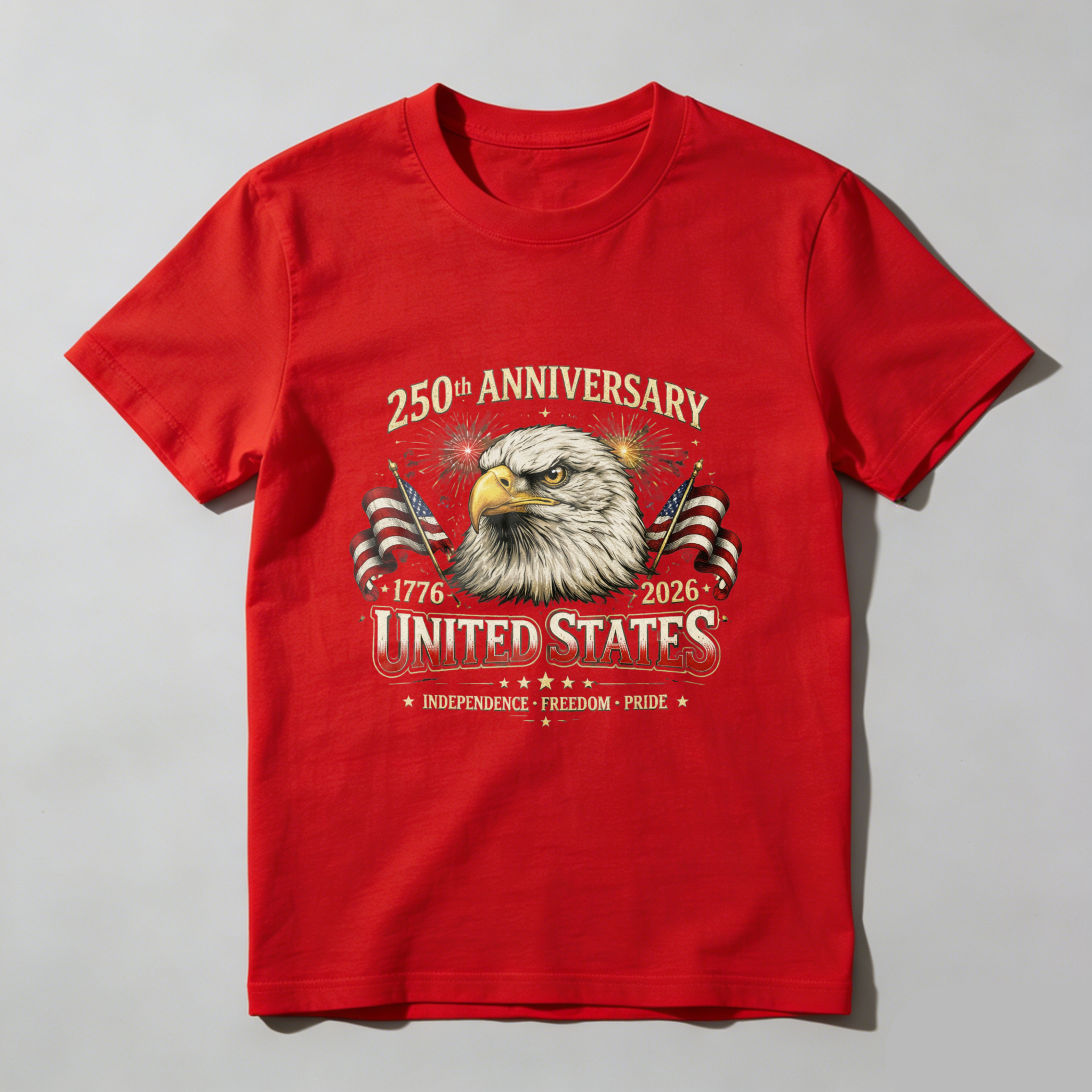 250th Anniversary United States Independence Freedom Pride Eagle American Flag T Shirt 1776 2026