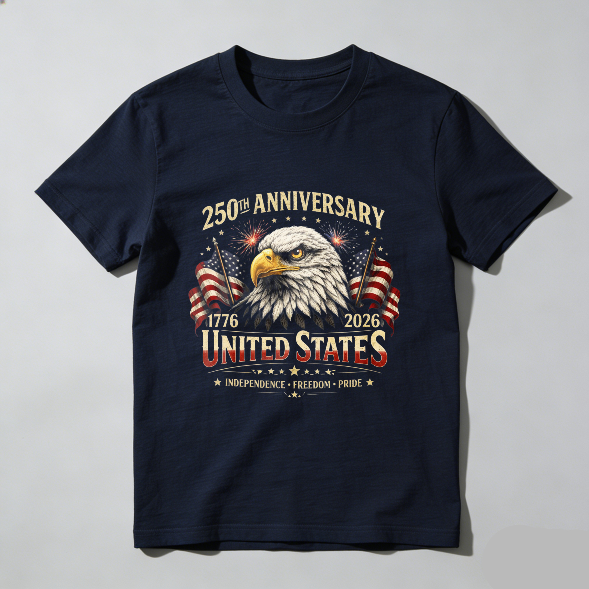 250th Anniversary United States Eagle American Flag 1776 2026 Independence Freedom Pride T-Shirt