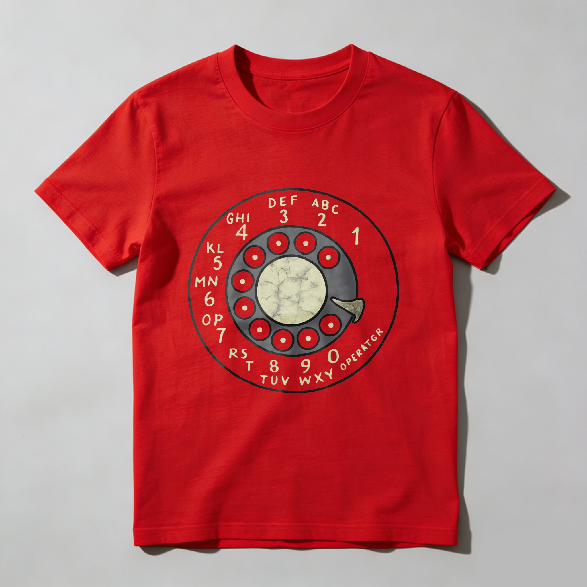 Vintage Rotary Dial Phone T-Shirt Made In Usa Classic Retro Telephone Design Black Unisex Shirt
