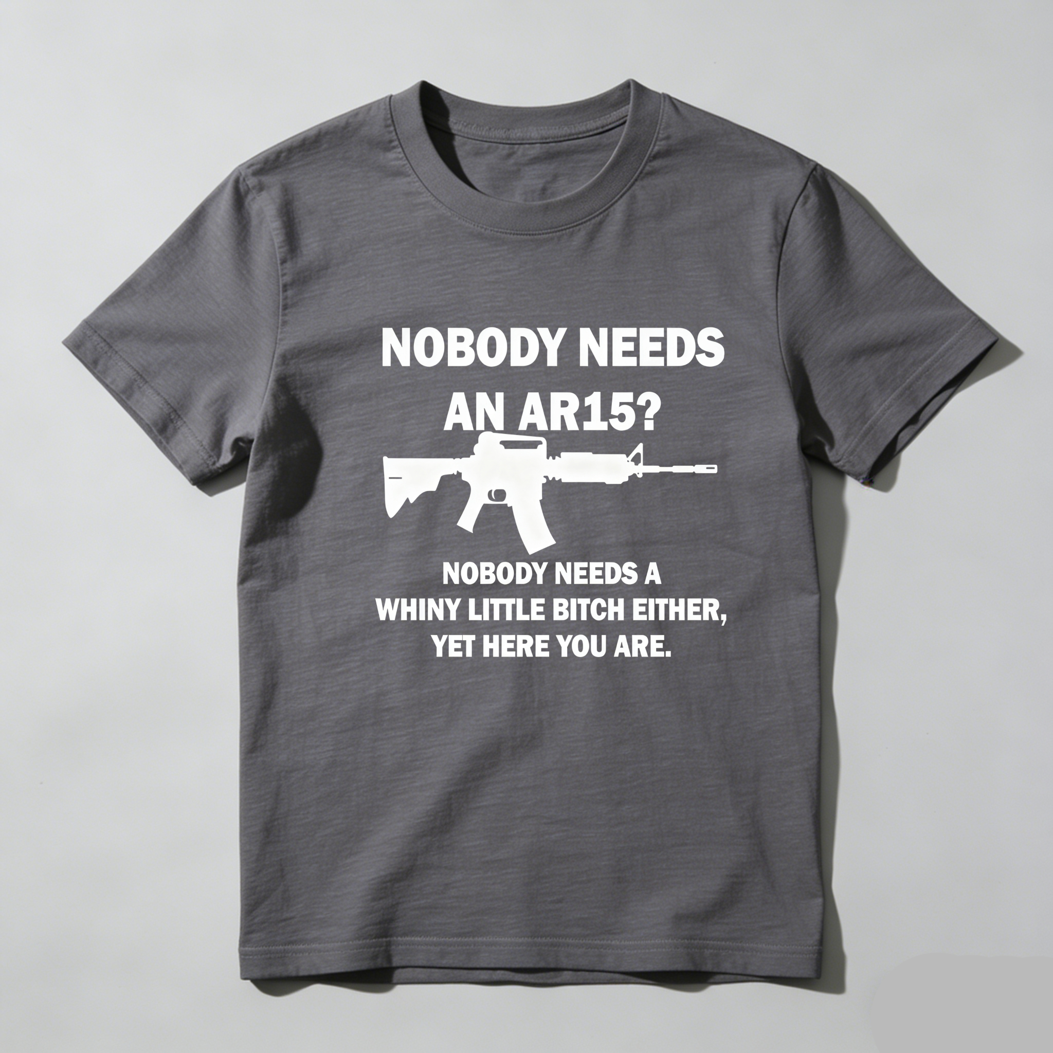 TEECURENT Nobody Needs An Ar15 Pure Cotton Short Sleeve T Shirt-TeeCurent