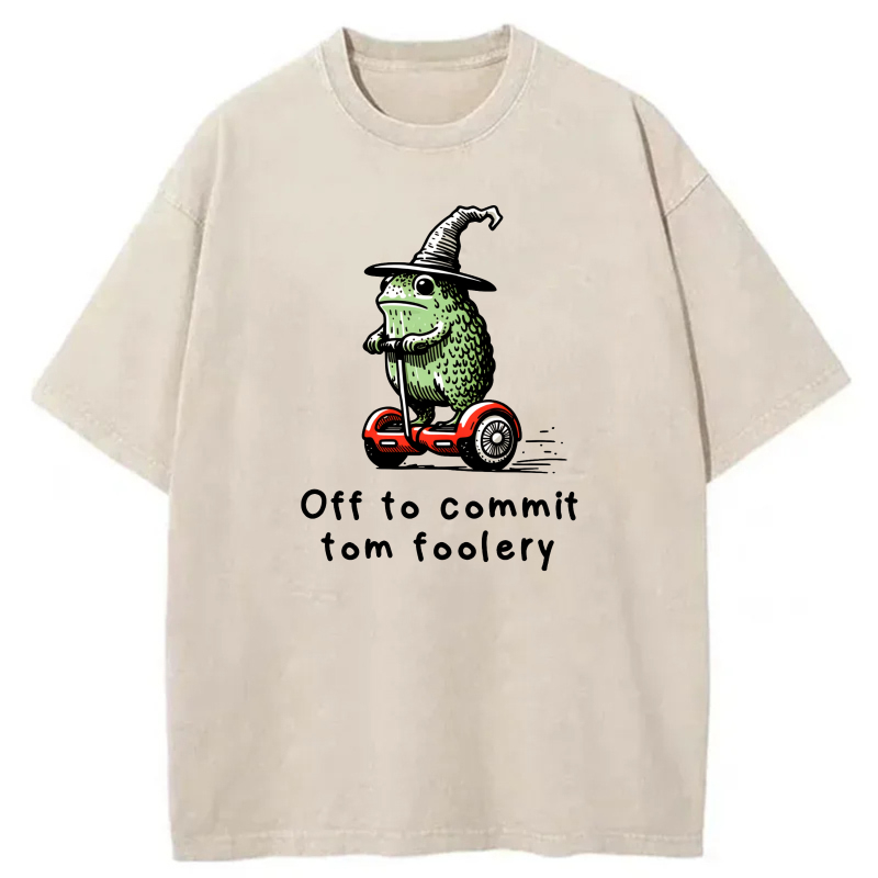 Frog Wizard On Scooter Tom Foolery tshirt 100% cotton