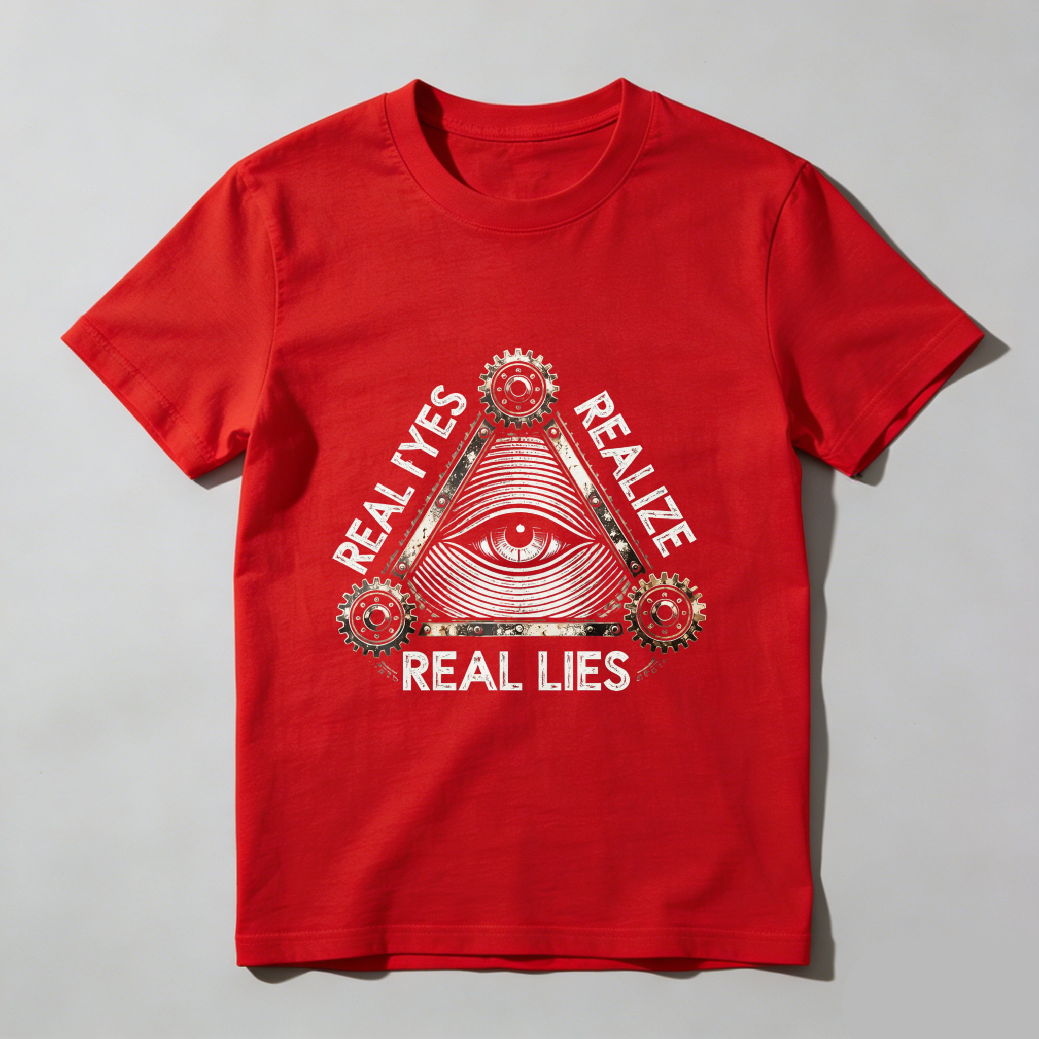 TEECURENT  Real Eyes Realize Real Lies Eye Pyramid Gears TEECURENT
