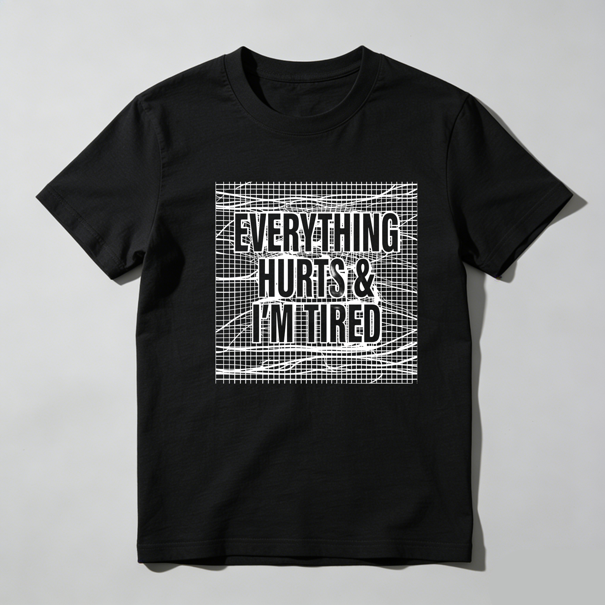 TEECURENT Everything Hurts And Im Tired Pure Cotton Short Sleeve T Shirt-TeeCurent