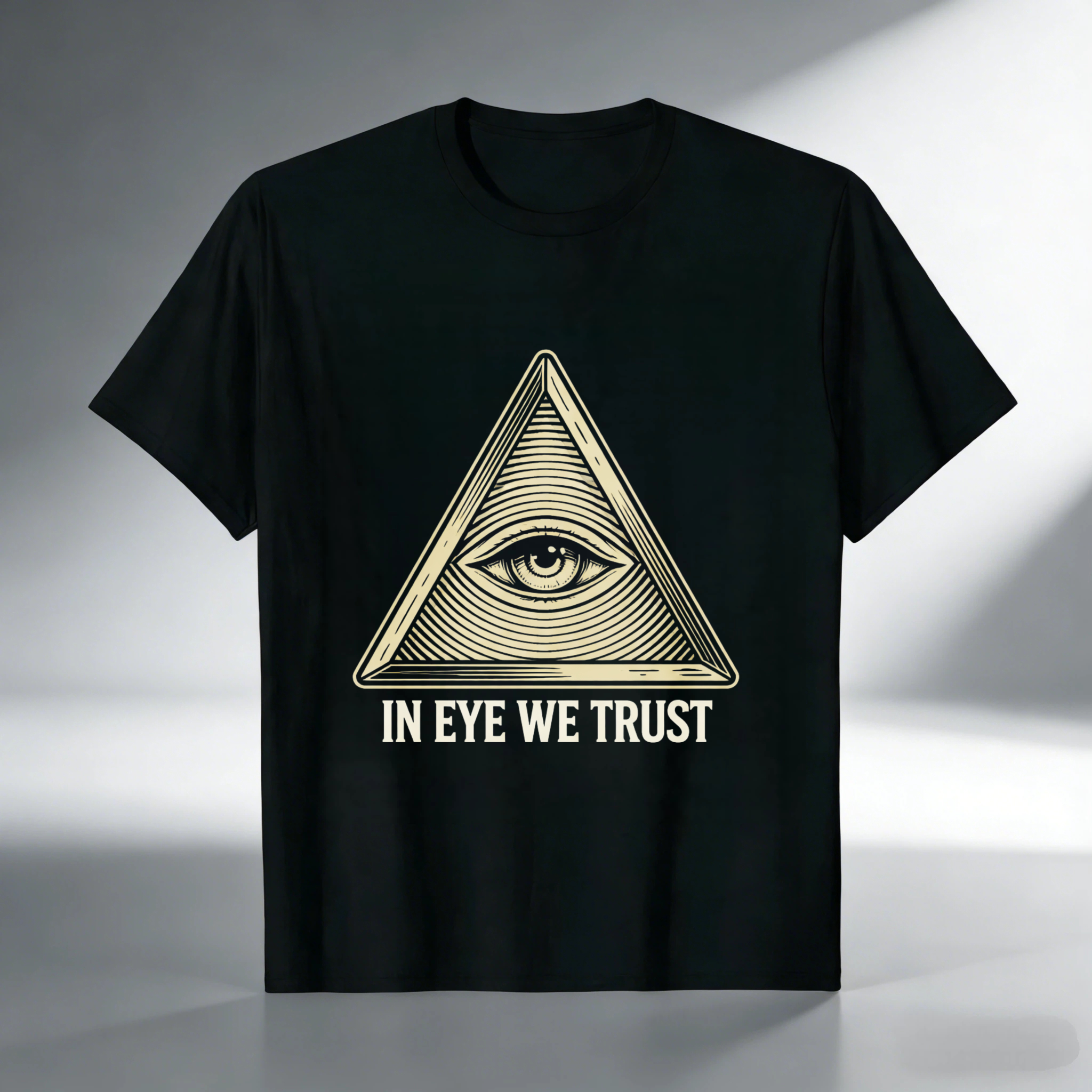 TEECURENT  All Seeing Eye Pyramid Symbol In Eye We Trust TEECURENT
