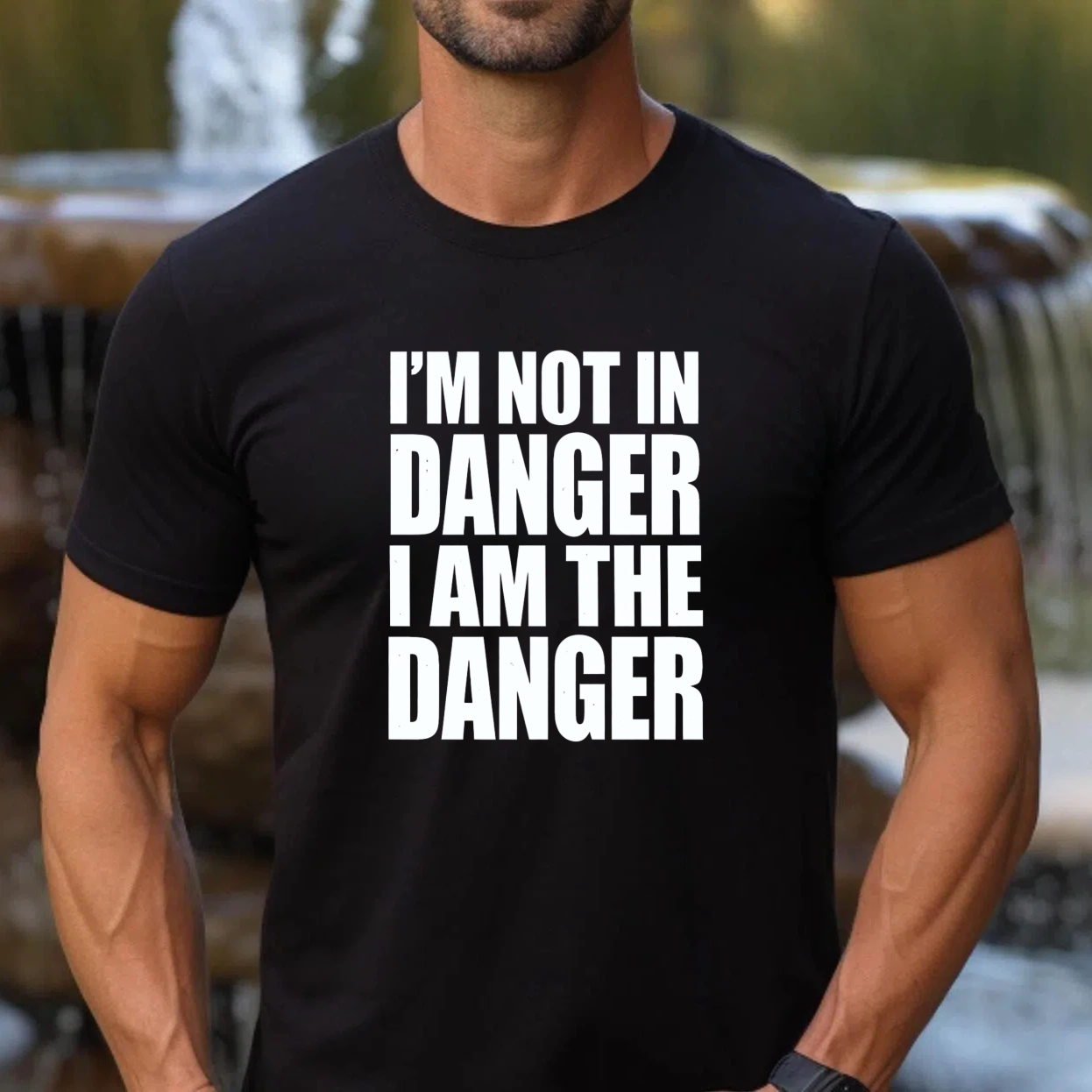 TEECURENT Im Not In Danger I Am The Danger T Shirt Black Graphic Tee Men Women Unisex Casual Top