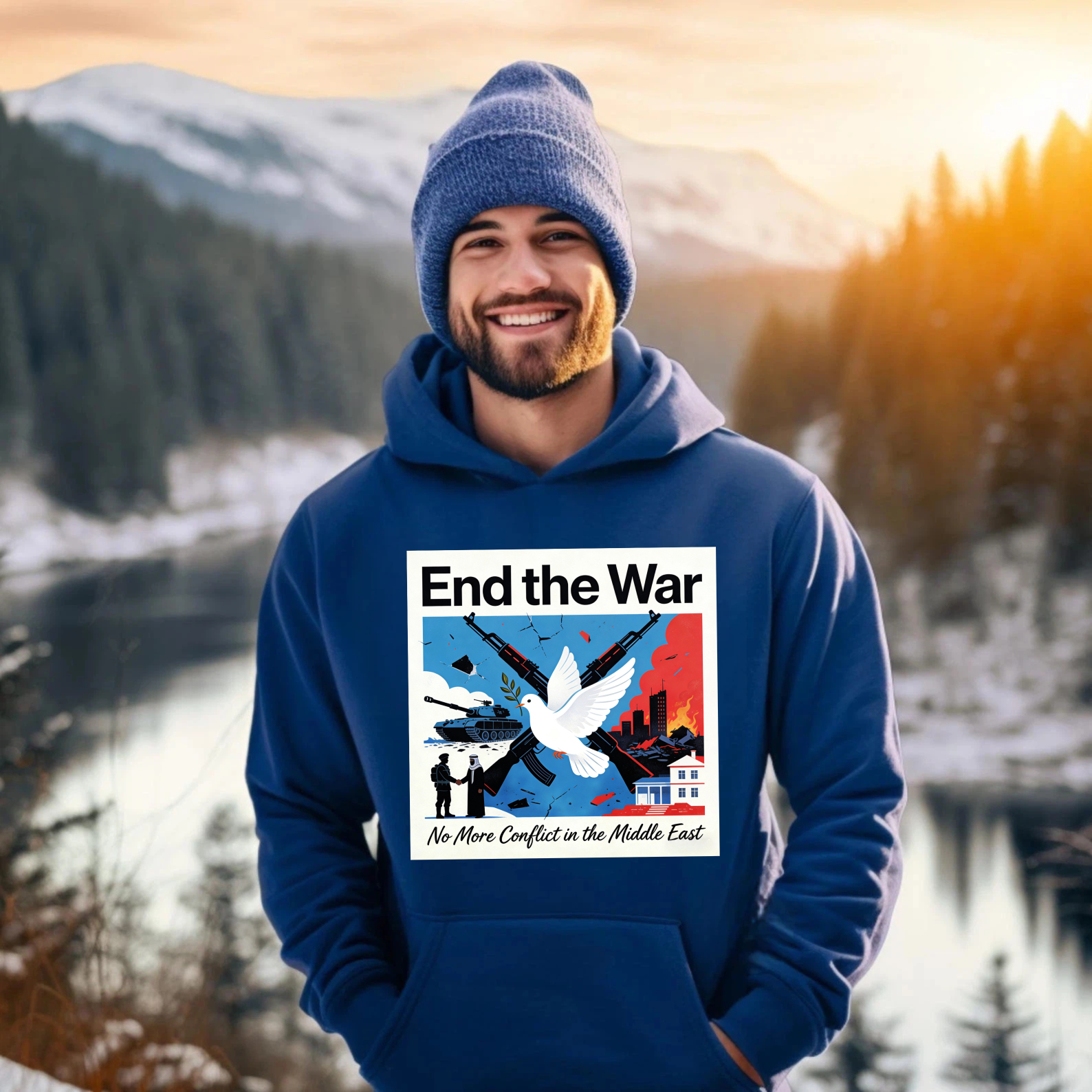 TEECURENT End The War No More Conflict In The Middle East Peace Dove Hoodie For Men Women Unisex Sweatshirt Anti War Statement Apparel