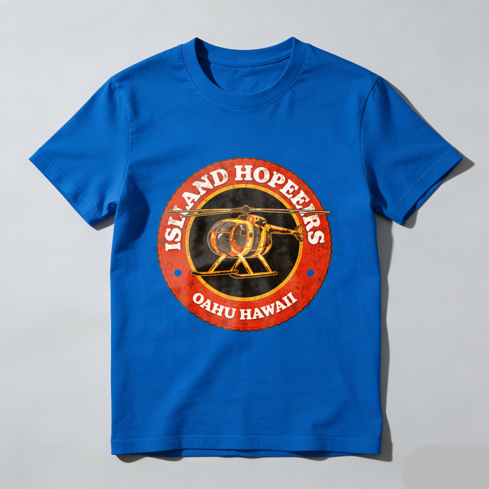 Island Hoppers Oahu Hawaii Helicopter Tour T-Shirt Black
