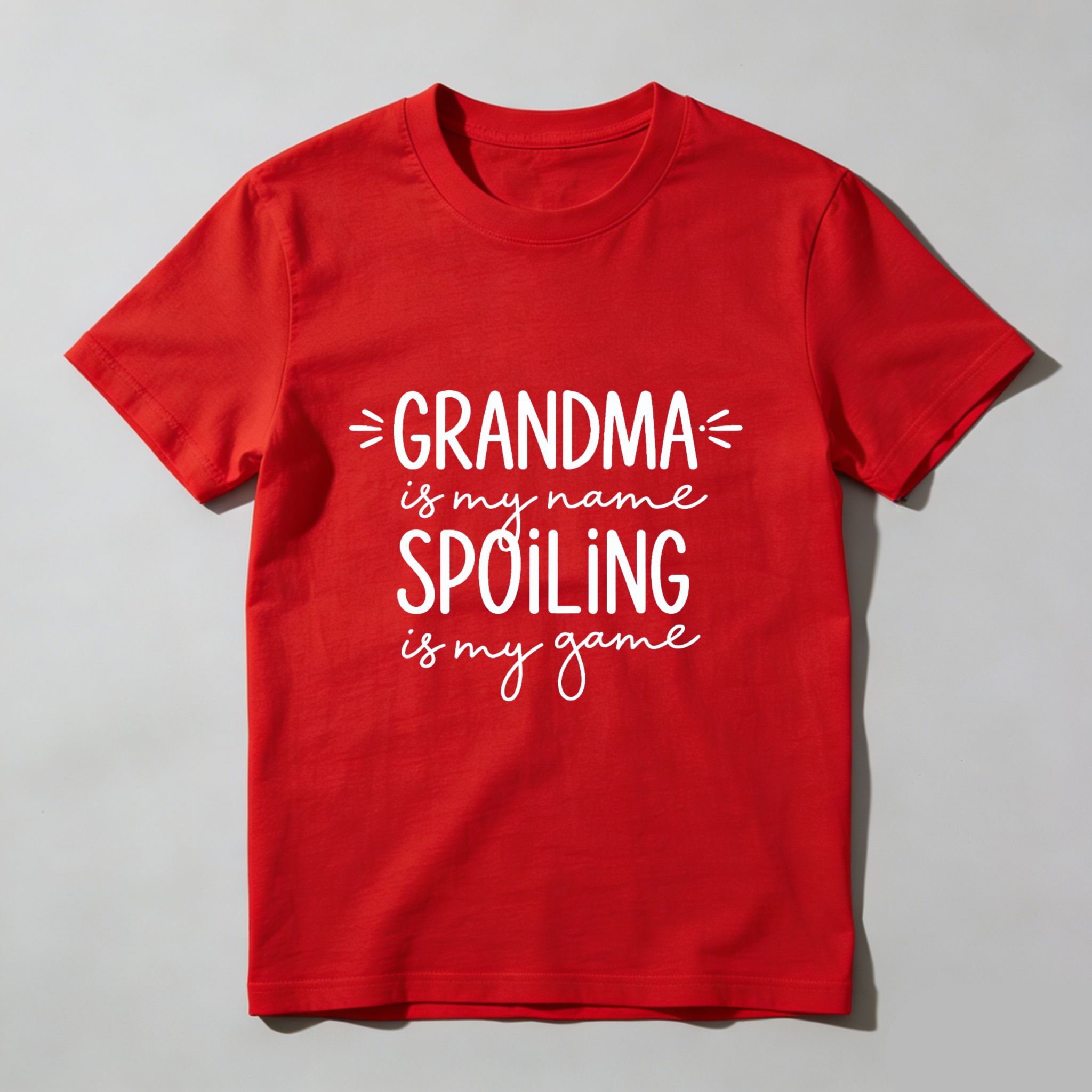 TEECURENT Grandma Is My Name Spoiling Is My Game T Shirt For Grandmother Gift Funny Grandparent Shirt Women Men Casual Top WOMEN