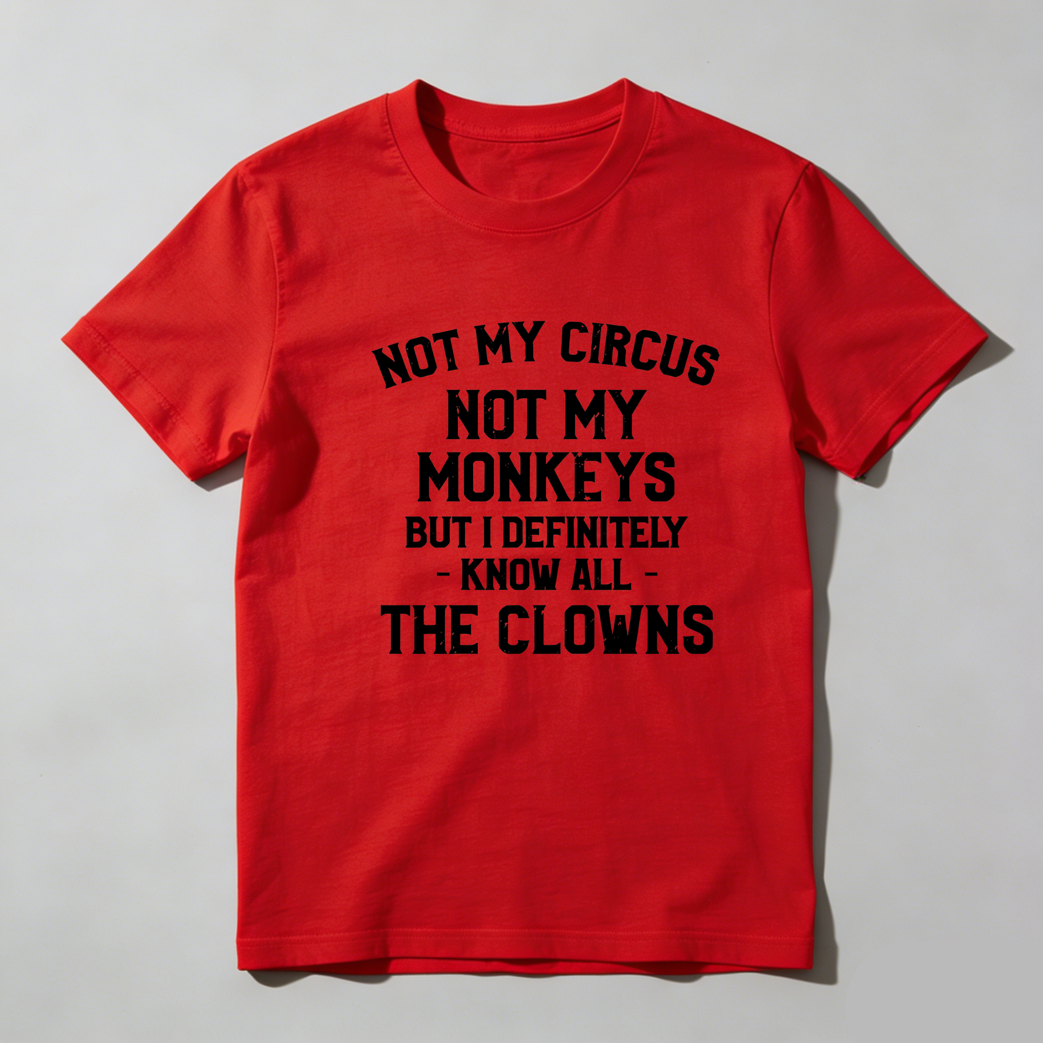 TEECURENT Not My Circus Not My Monkeys Know All The Clowns Pure Cotton Short Sleeve T Shirt-TeeCurent