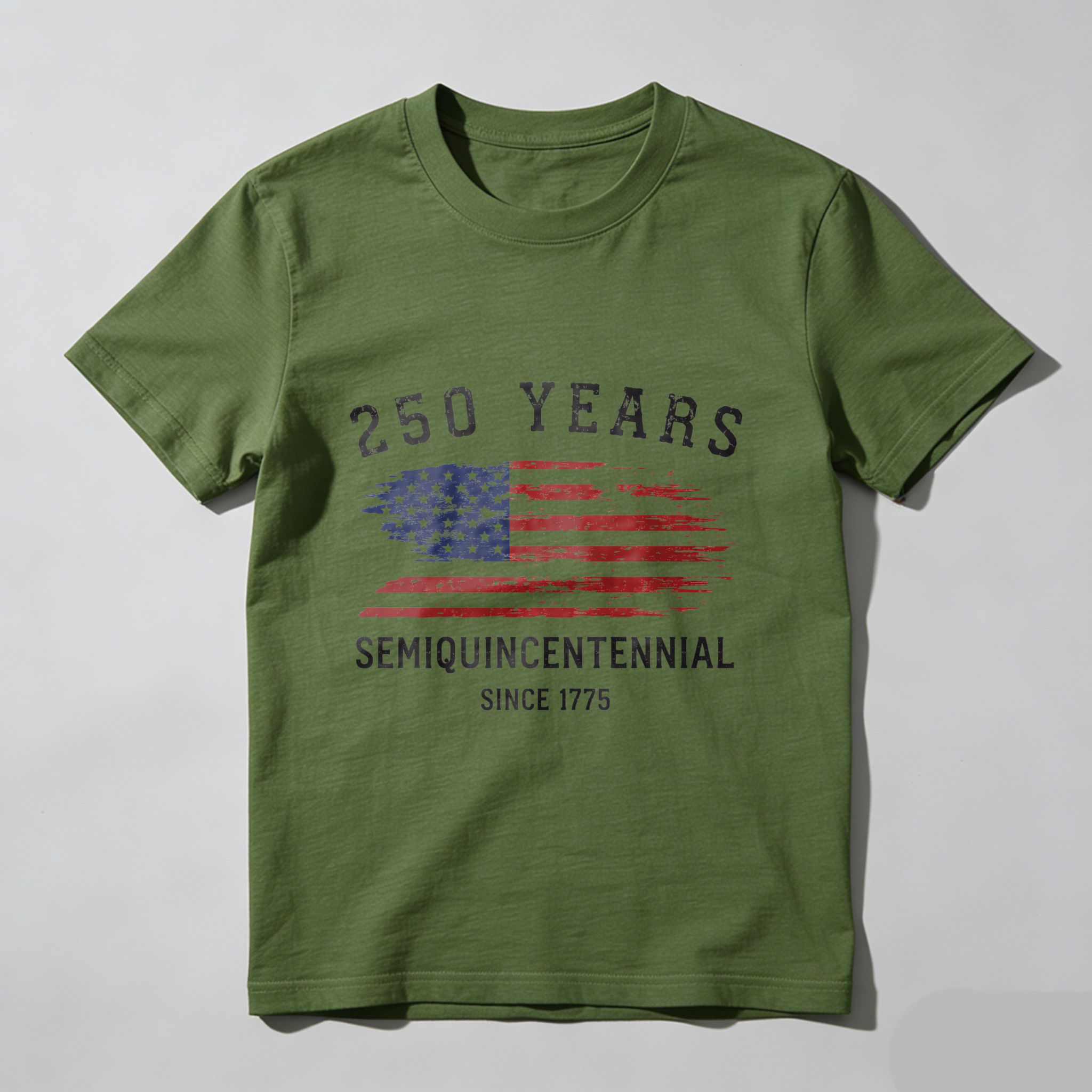 250 Years Semiquincentennial Since 1775 American Flag T-Shirt Black