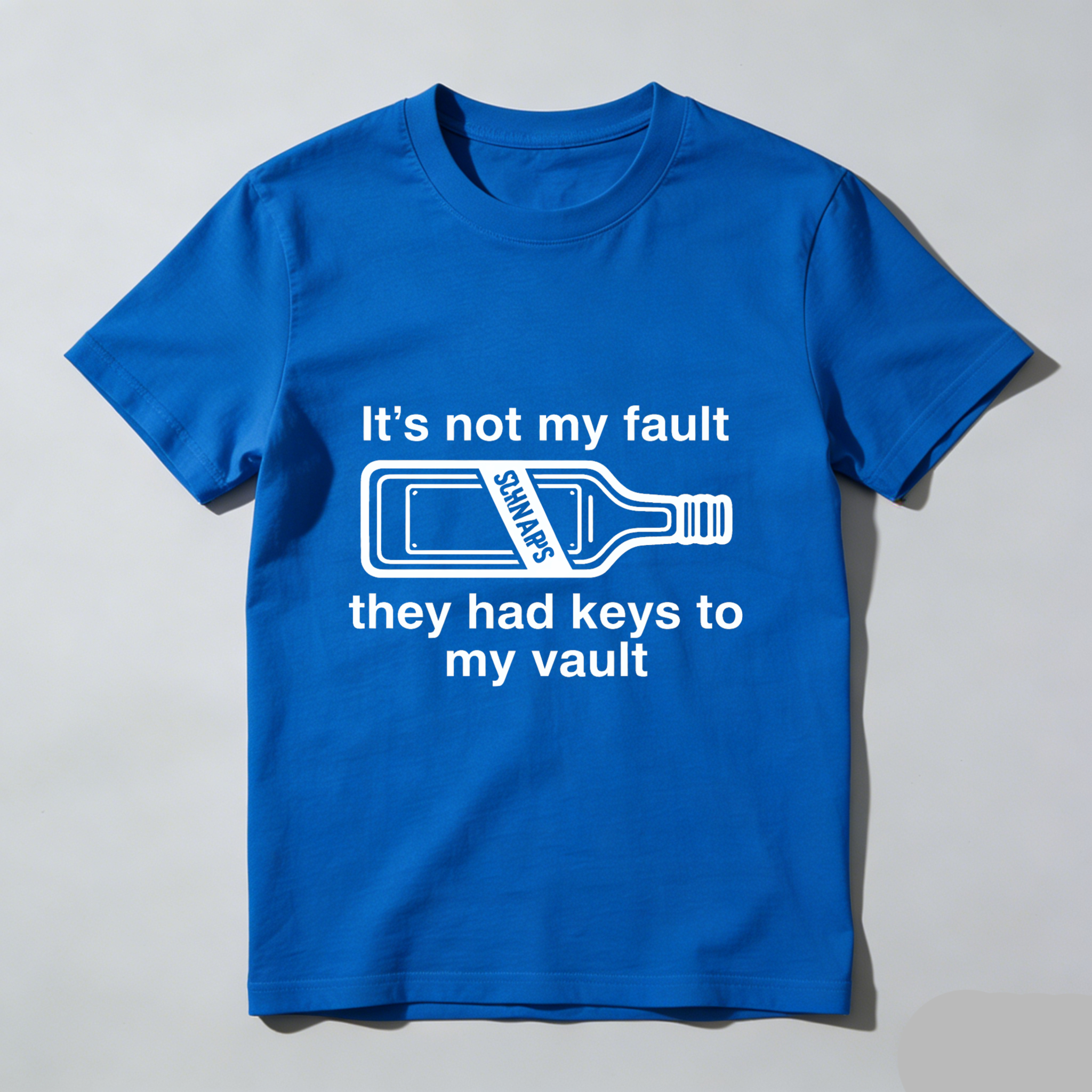 TEECURENT Its Not My Fault They Had Keys To My Vault Funny T-Shirt With Beer Bottle Graphic