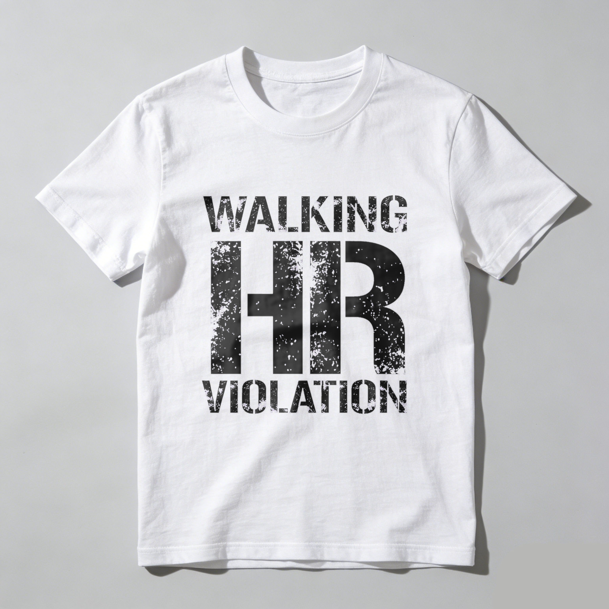 TEECURENT Walking Hr Violation T Shirt Humor Gift For Workplace Jokes Office Fun Wear WOMEN
