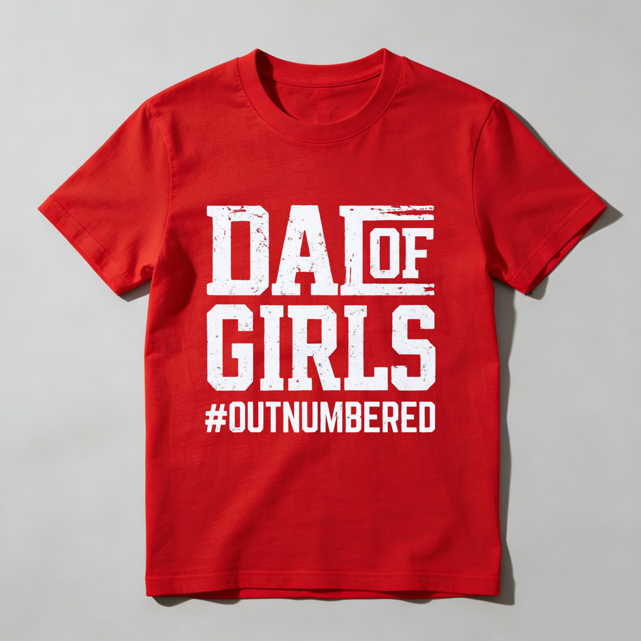 Dad Of Girls Outnumbered T Shirt For Fathers With Daughters Made In Usa