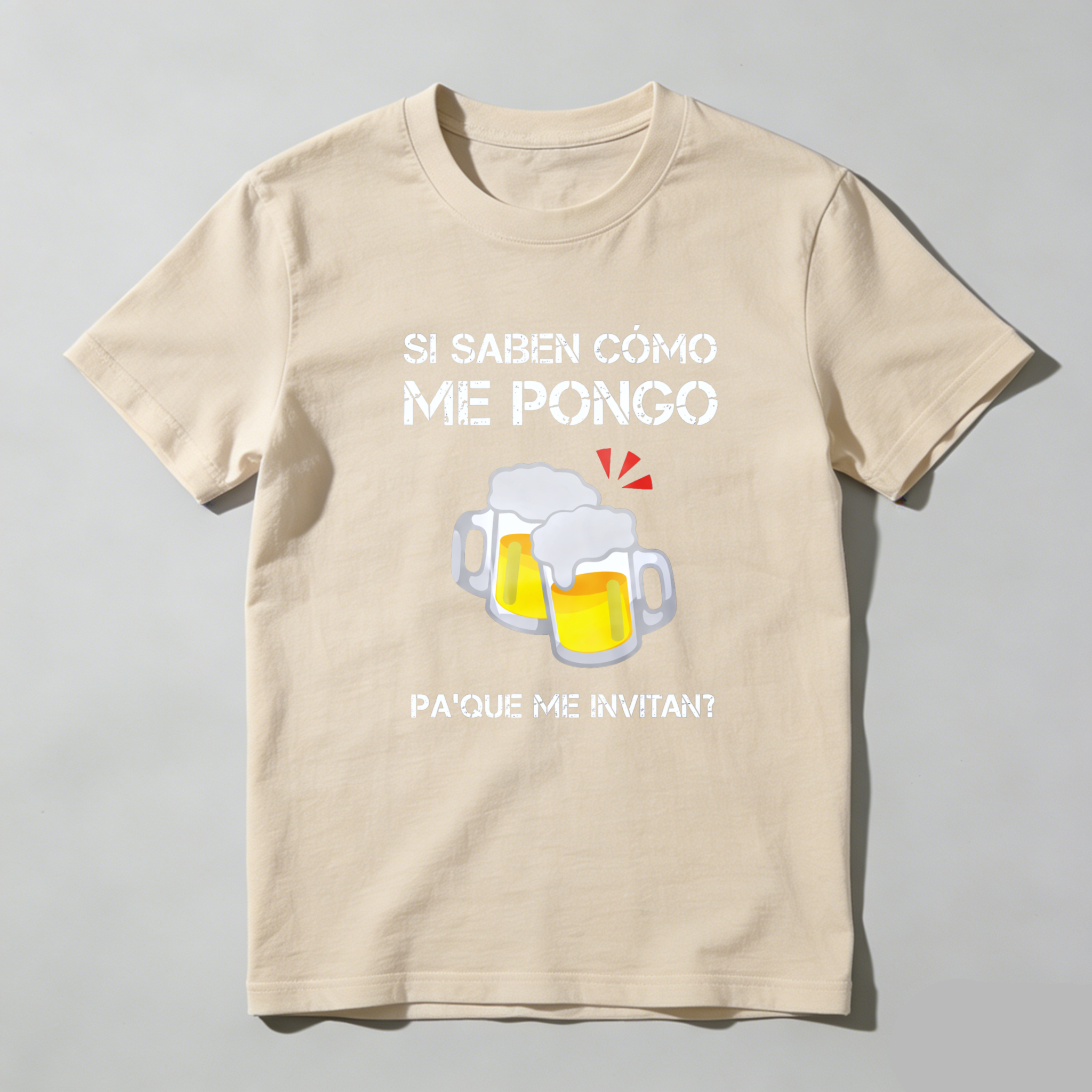 TEECURENT Si Saben Como Me Pongo Pa Que Me Invitan Beer T-Shirt Funny Spanish Saying Party Shirt-TeeCurent