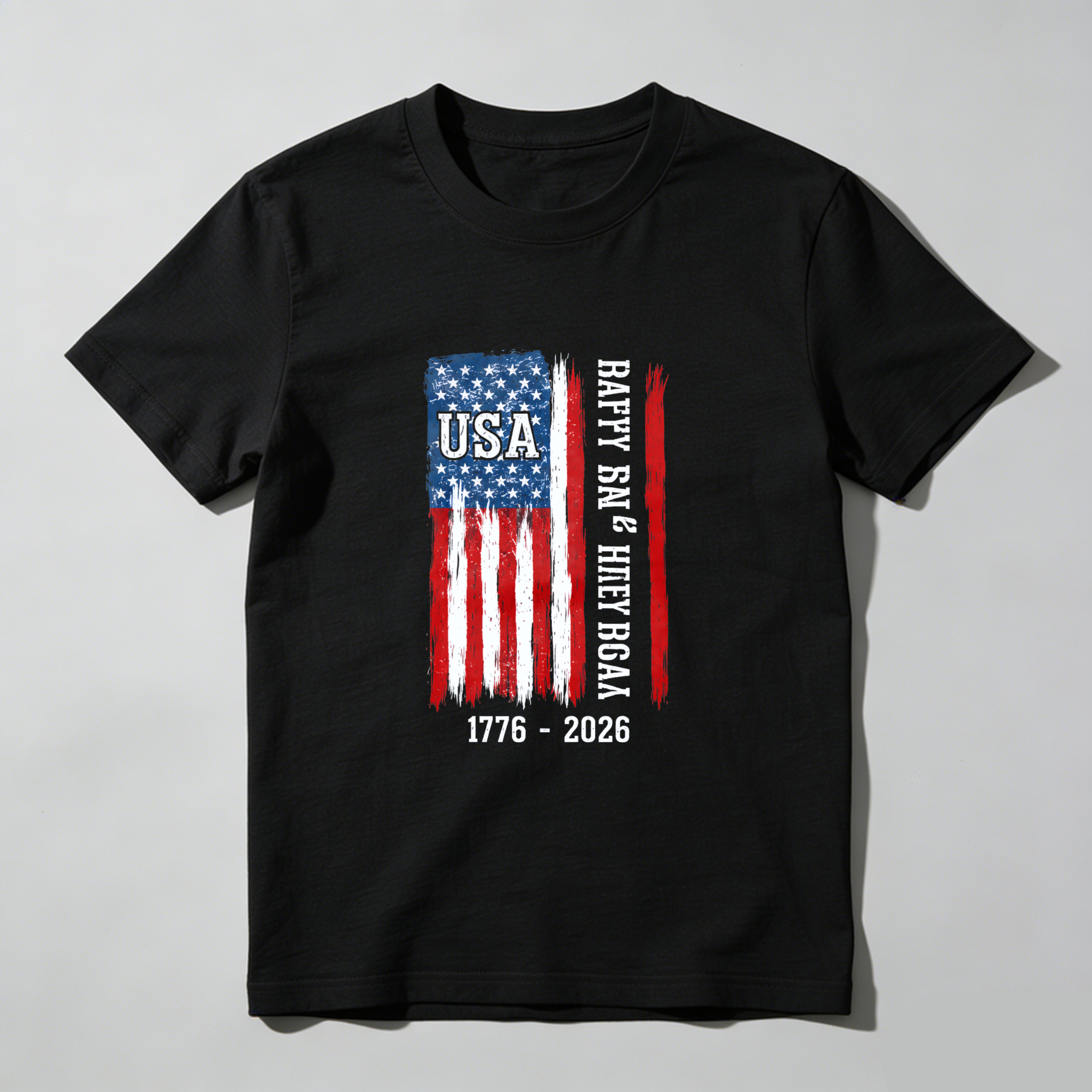Usa Flag 1776 2026 Independence Day Celebration T Shirt Black