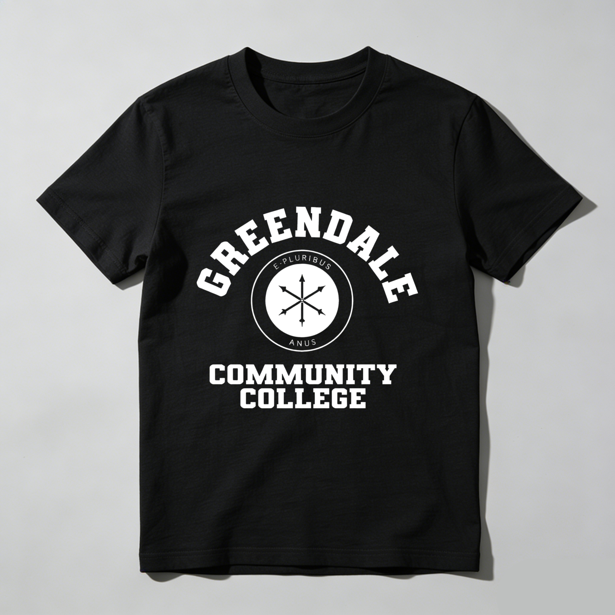 TEECURENT Greendale Community College T Shirt Black Unisex Cotton Graphic Tee School Spirit Apparel For Men Women Students