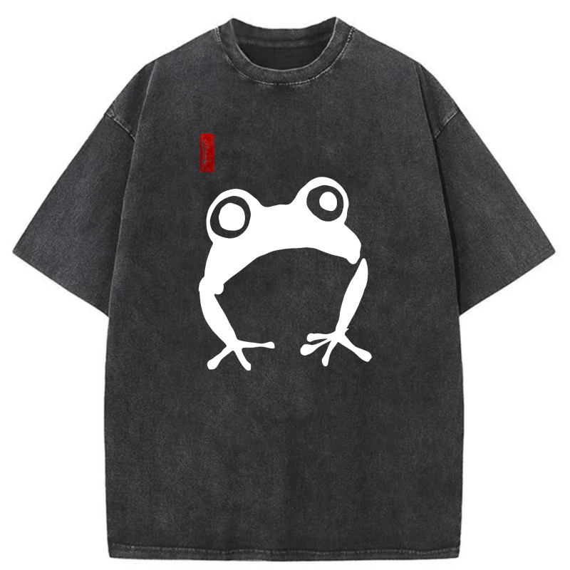 White Frog With Red Mark tshirt 100% cotton