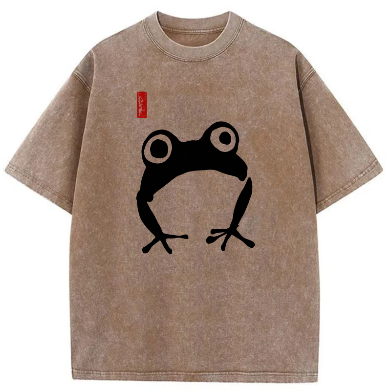 White Frog With Red Mark tshirt 100% cotton