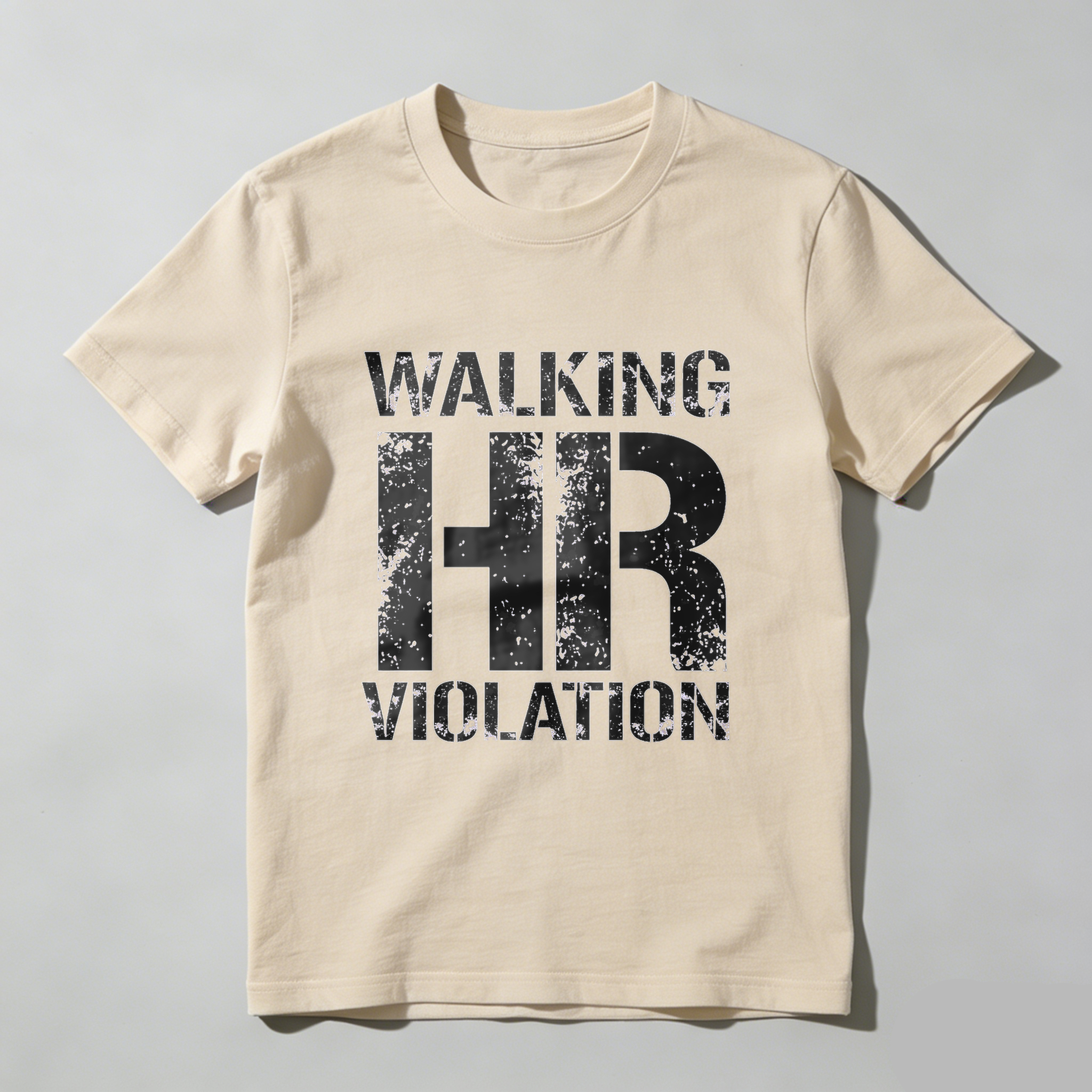 TEECURENT Walking Hr Violation T Shirt Humor Gift For Workplace Jokes Office Fun Wear WOMEN