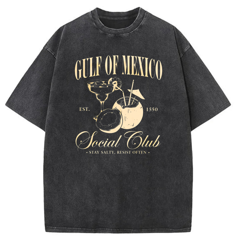Gulf Of Mexico Social Club Cocktail Design tshirt 100% cotton