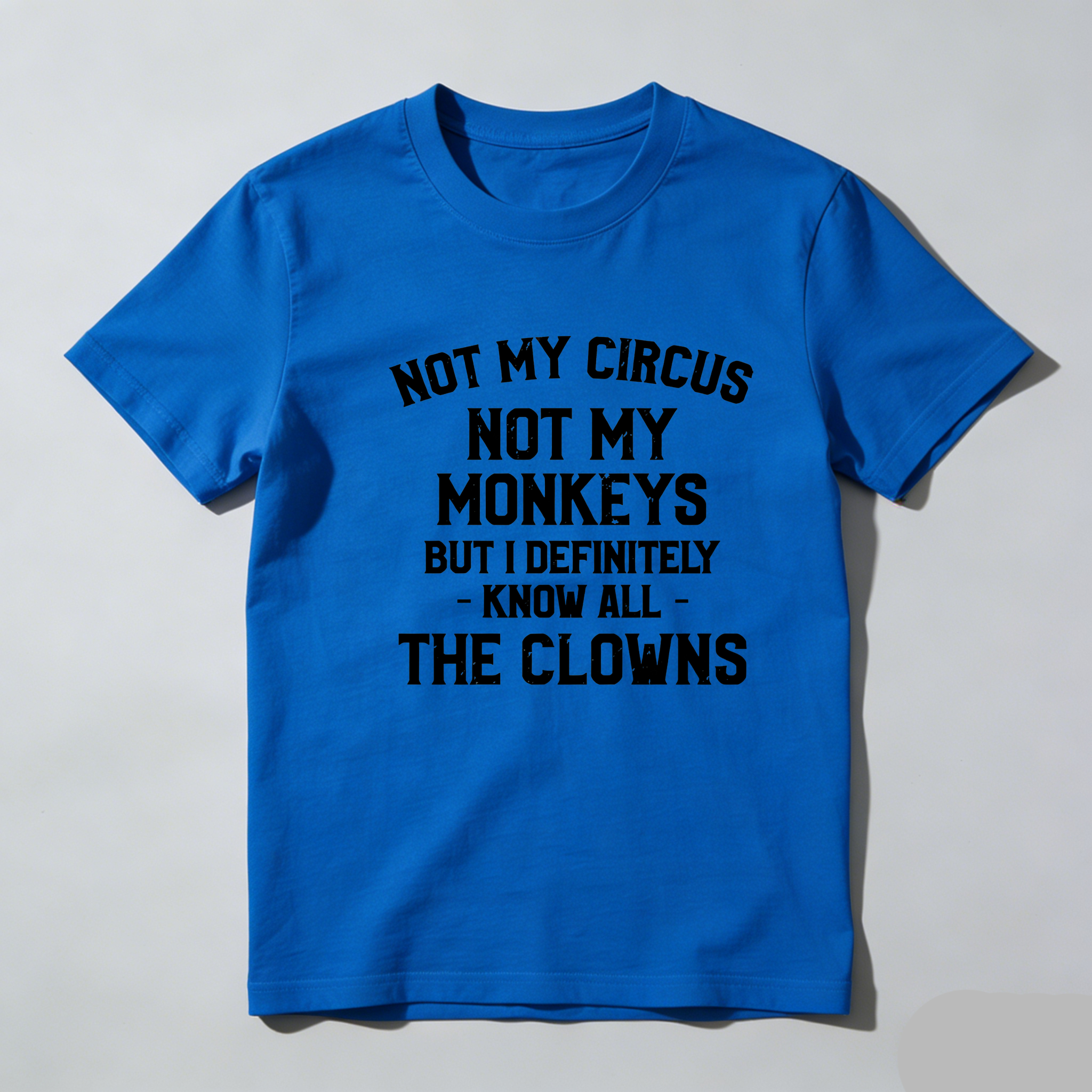 TEECURENT Not My Circus Not My Monkeys Know All The Clowns Pure Cotton Short Sleeve T Shirt-TeeCurent
