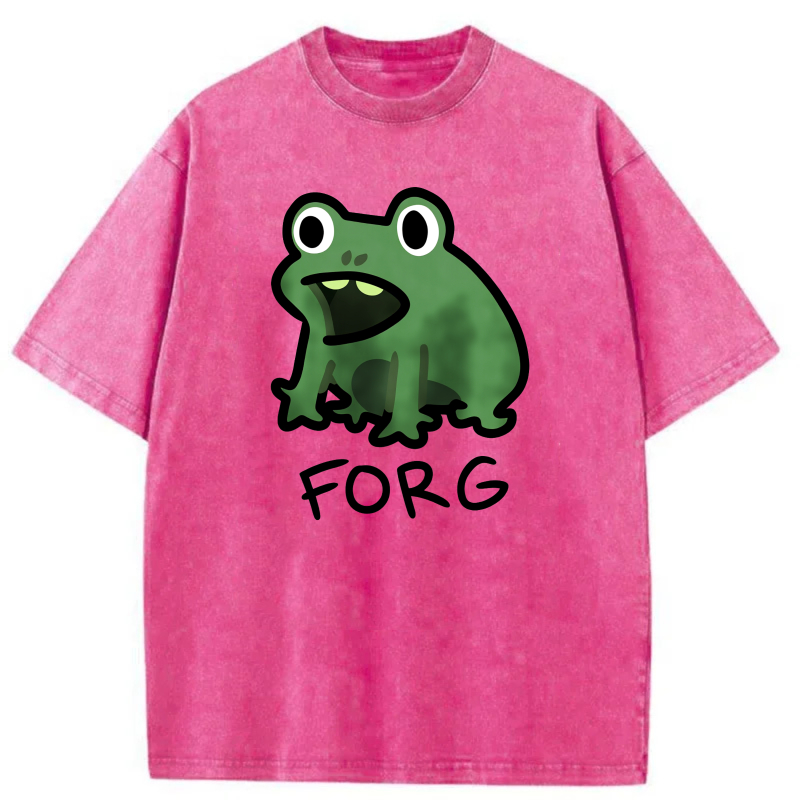 Frog With White Outline And Text Forg tshirt 100% cotton