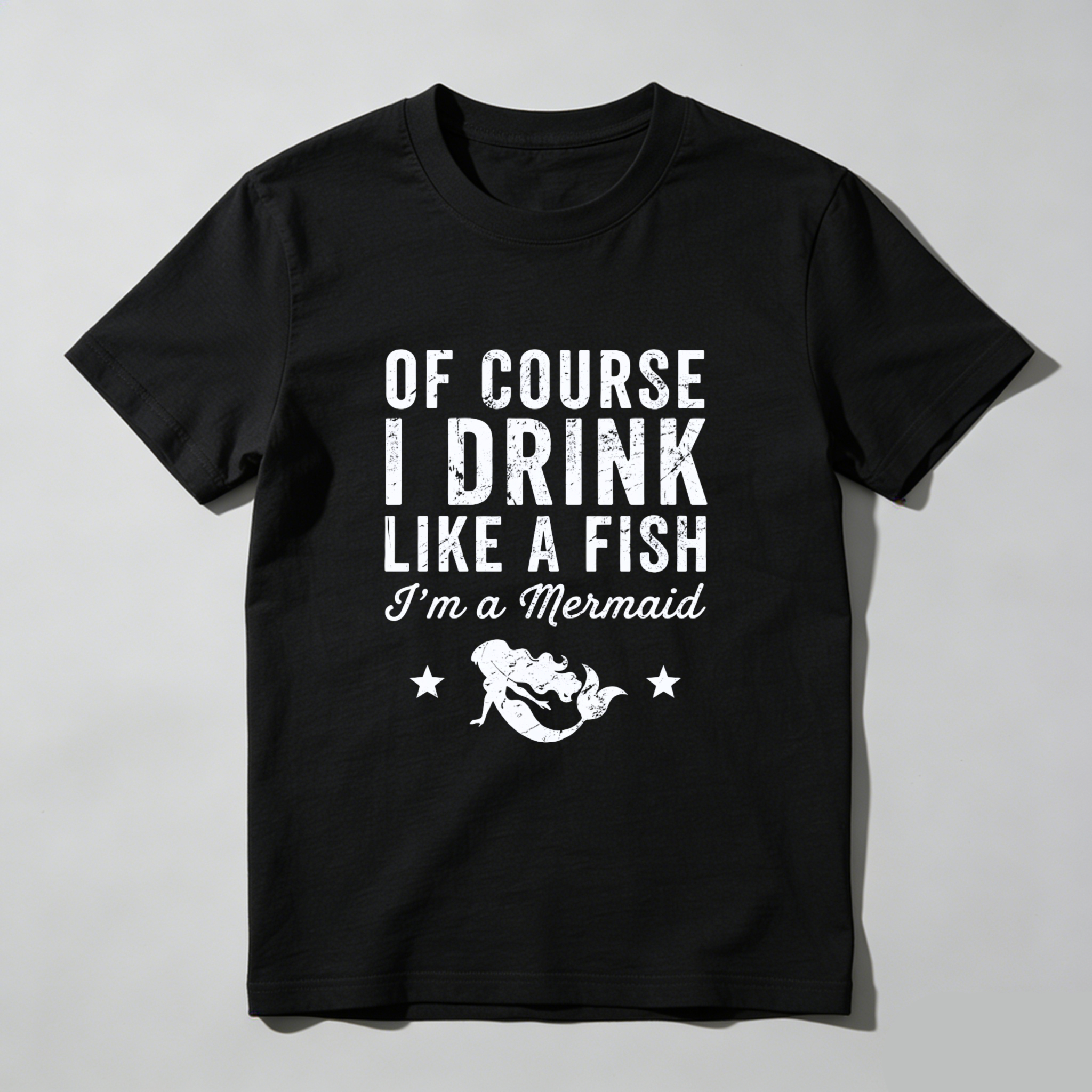 TEECURENT Of Course I Drink Like A Fish Im A Mermaid T Shirt Funny Mermaid Saying Shirt For Women Men Casual Summer Top WOMEN