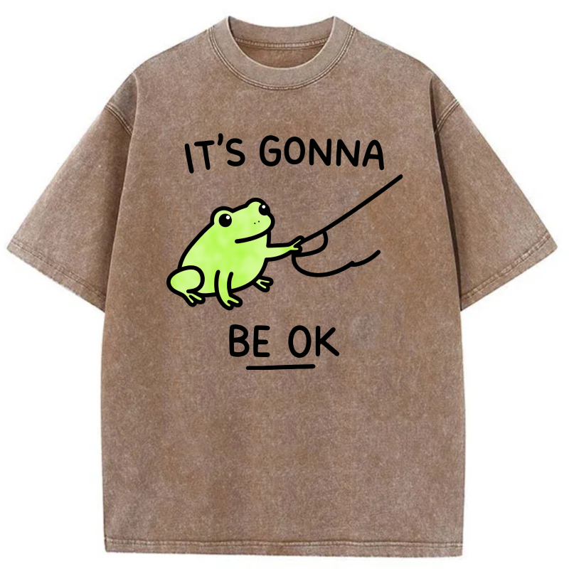 It's Gonna Be Ok Frog Fishing tshirt 100% cotton